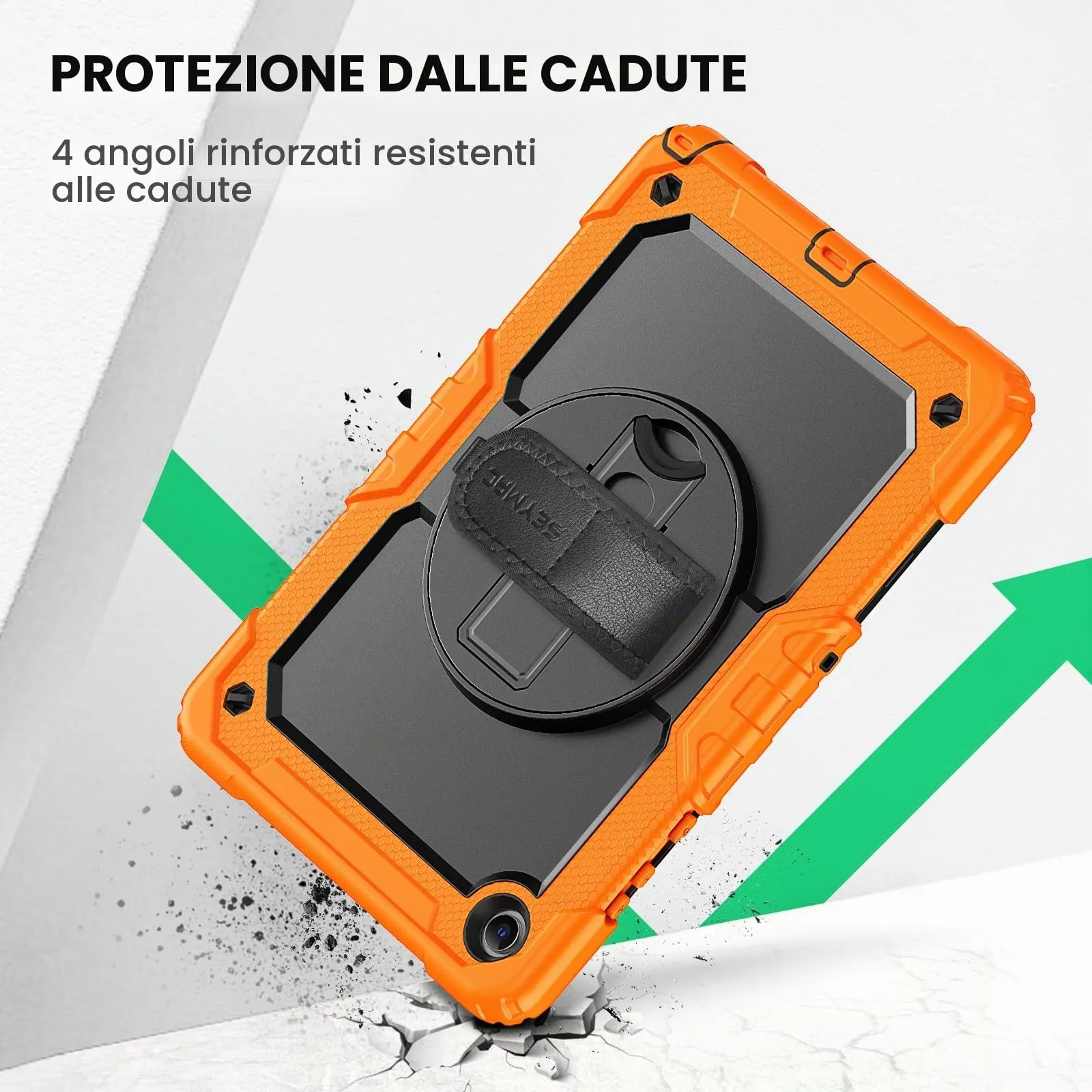 SEYMAC Cover per Samsung Galaxy Tab A11+ Plus - 11 Pollici 2025, Arancione - immagine 6