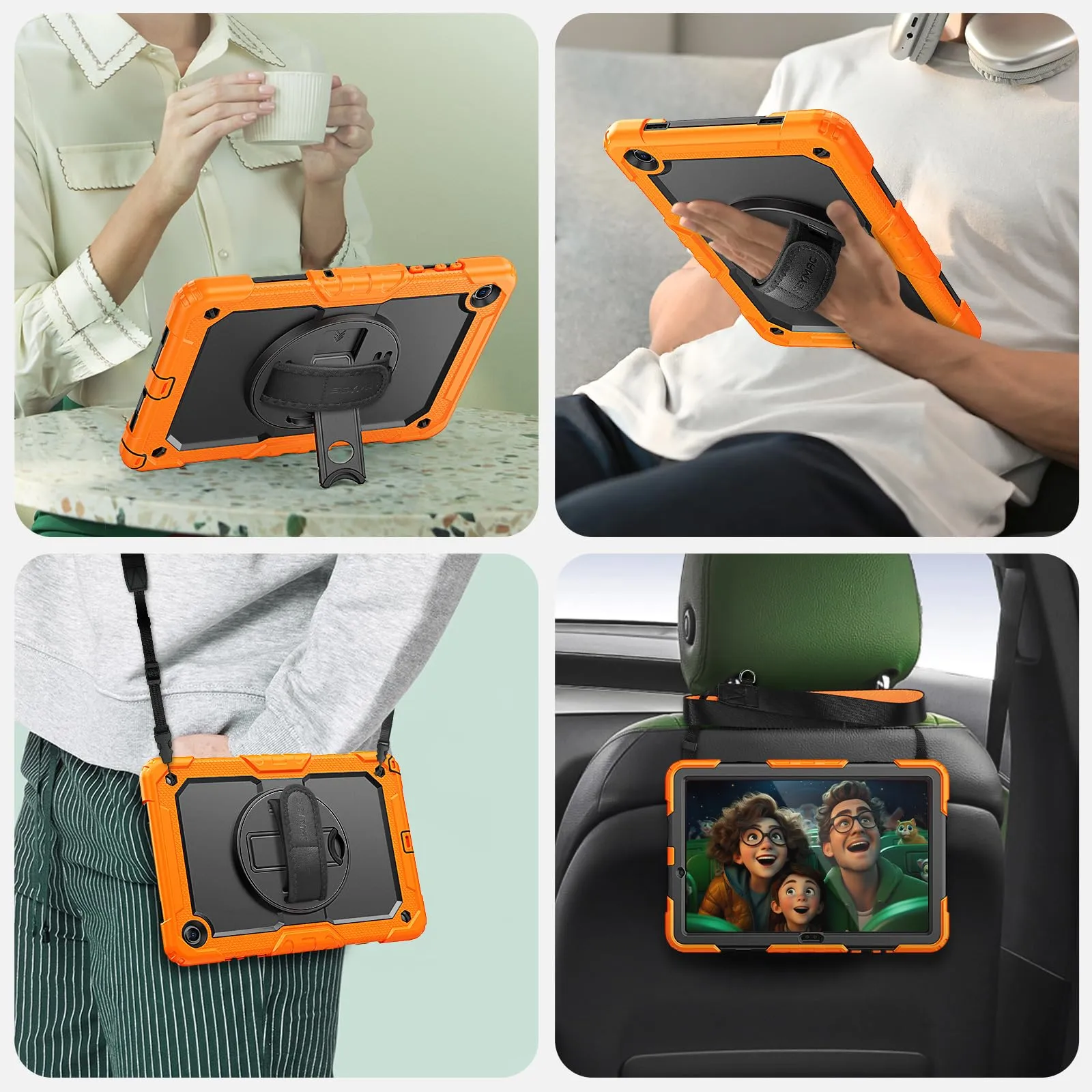 SEYMAC Cover per Samsung Galaxy Tab A11+ Plus - 11 Pollici 2025, Arancione - immagine 7