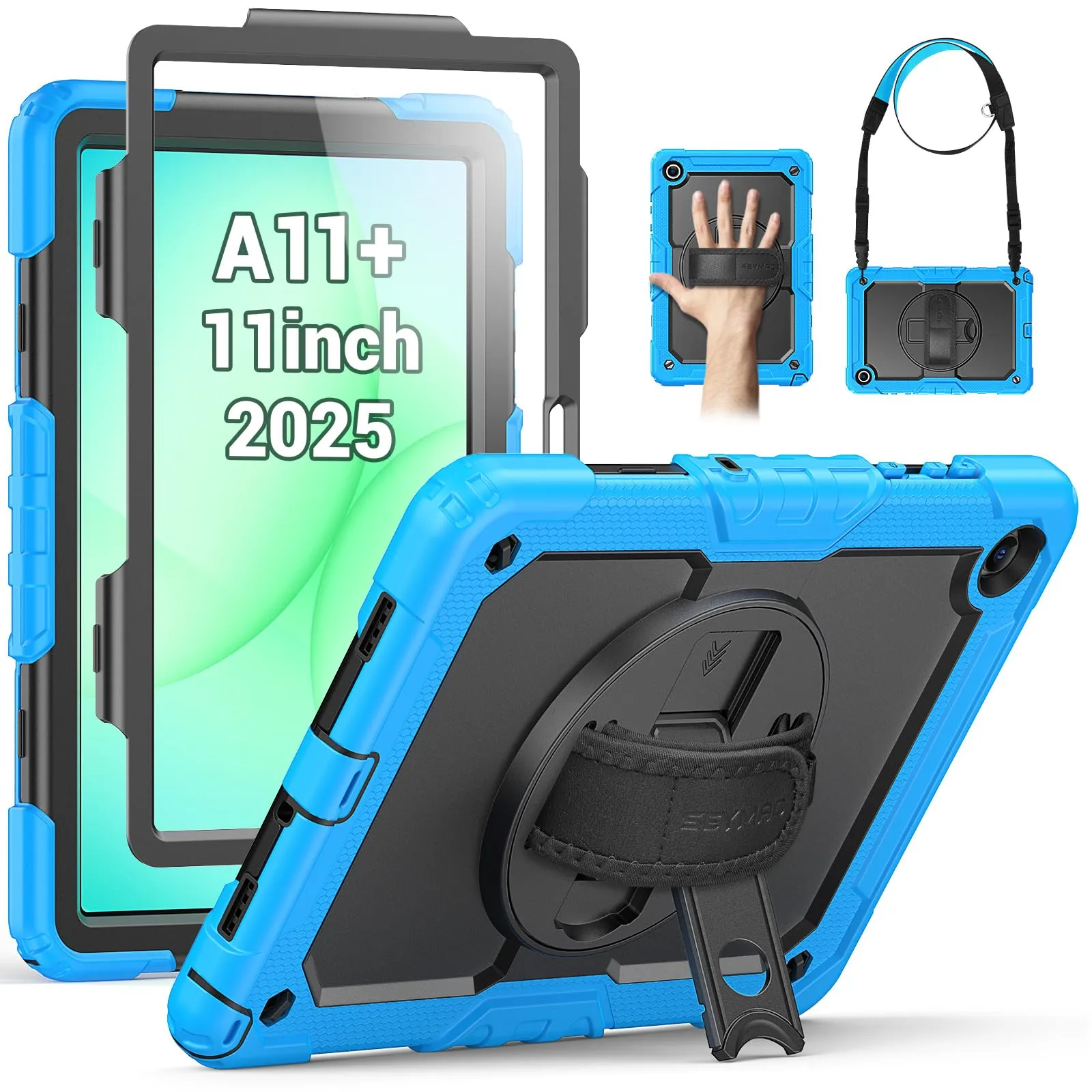 SEYMAC Cover per Samsung Galaxy Tab A11+ Plus - 11 Pollici 2025, Azzurro - immagine 1