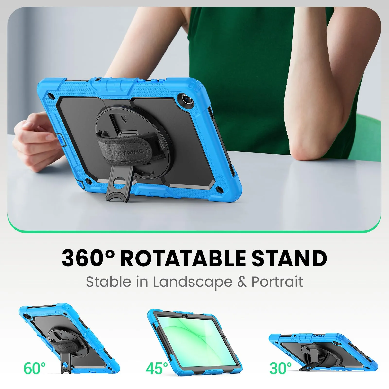 SEYMAC Cover per Samsung Galaxy Tab A11+ Plus - 11 Pollici 2025, Azzurro - immagine 5