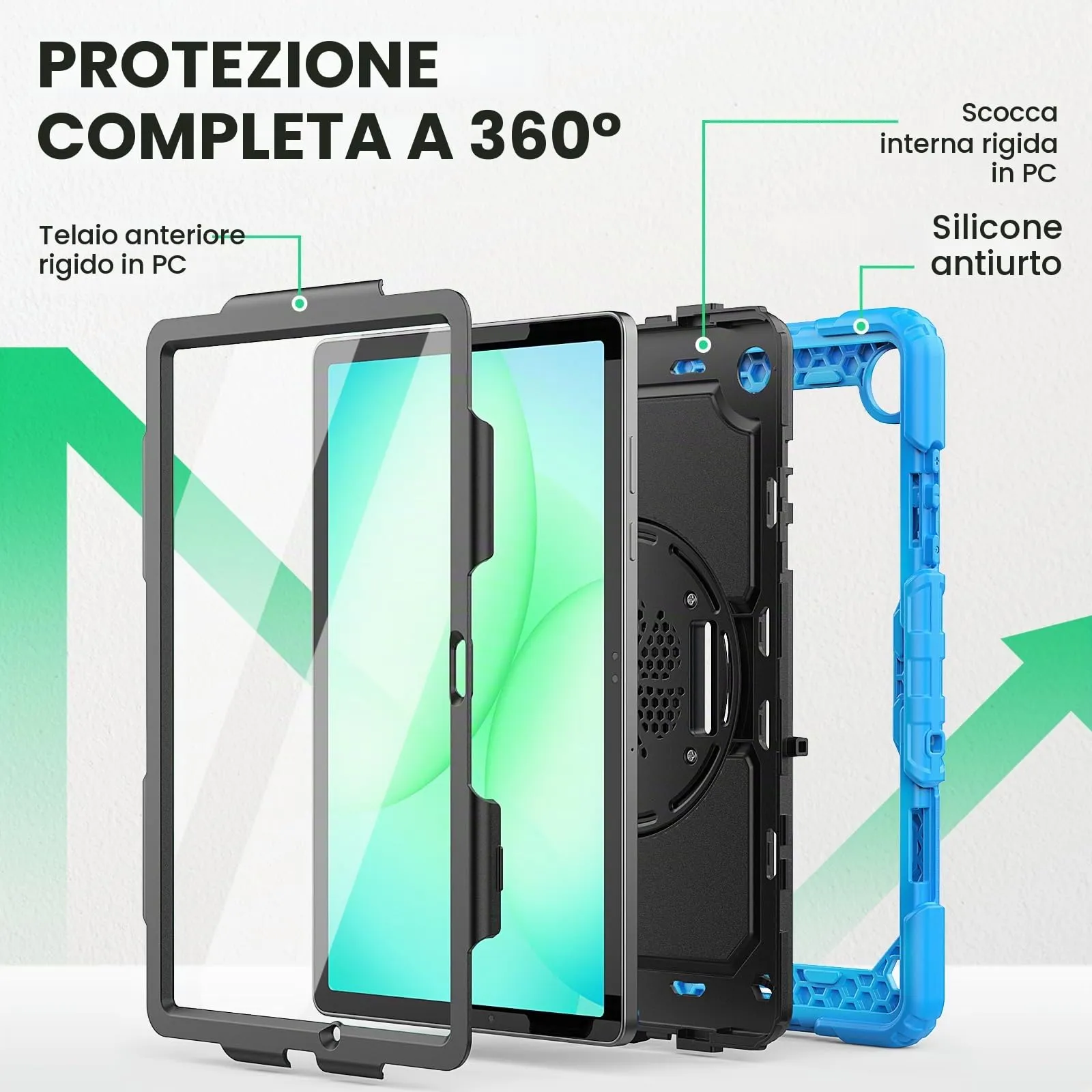 SEYMAC Cover per Samsung Galaxy Tab A11+ Plus - 11 Pollici 2025, Azzurro - immagine 6