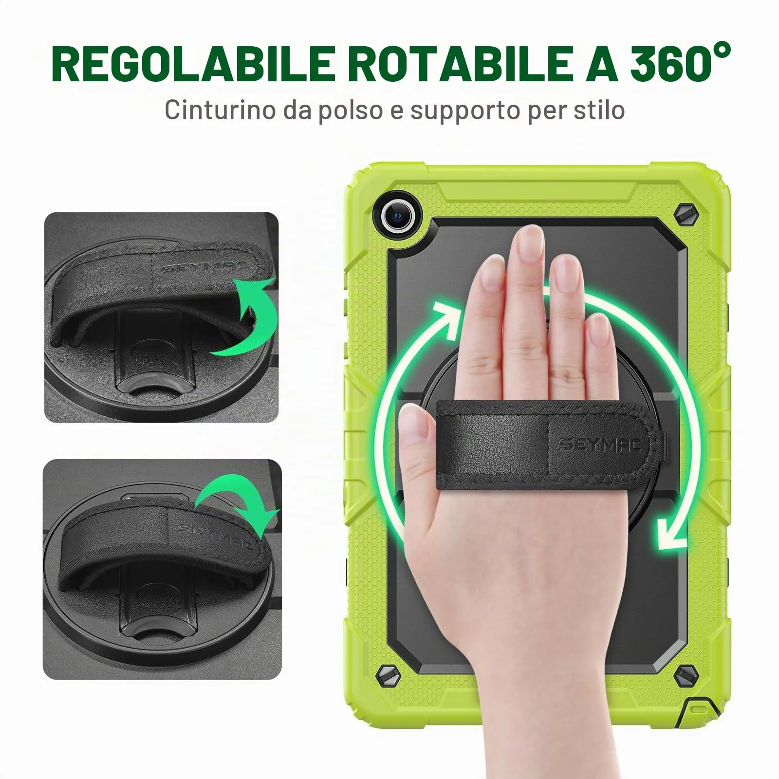 SEYMAC Cover per Samsung Galaxy Tab A11+/A11 Plus - 11 Pollici 2025, Verde - immagine 4