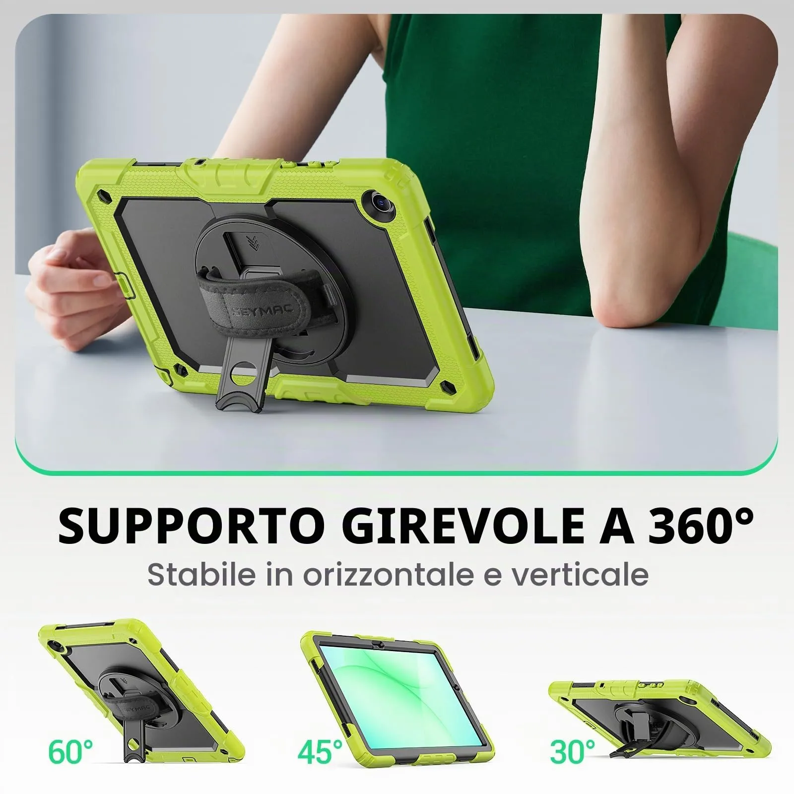 SEYMAC Cover per Samsung Galaxy Tab A11+/A11 Plus - 11 Pollici 2025, Verde - immagine 5