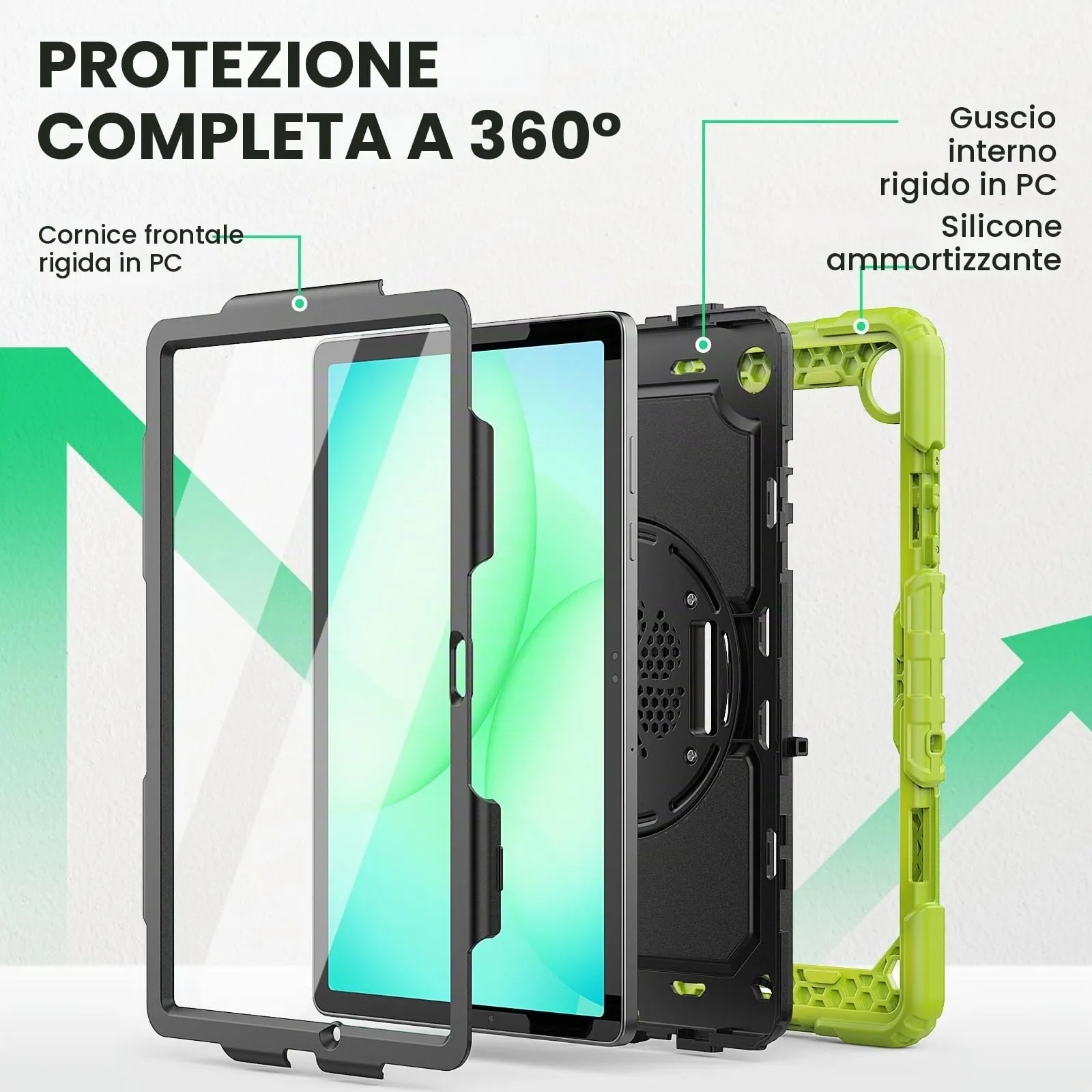 SEYMAC Cover per Samsung Galaxy Tab A11+/A11 Plus - 11 Pollici 2025, Verde - immagine 6