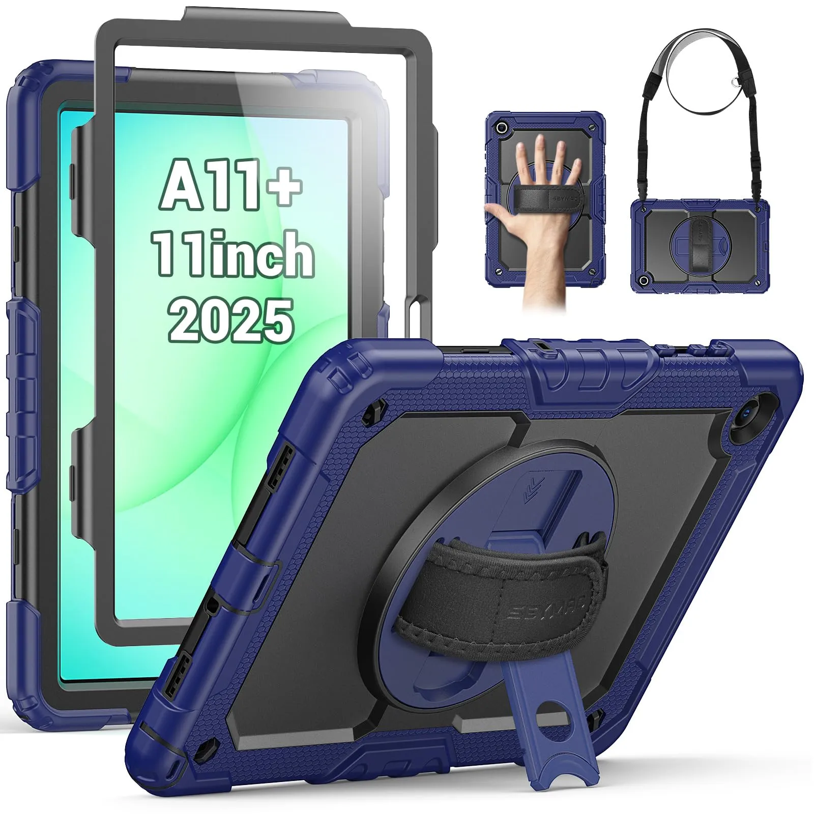 SEYMAC Cover per Samsung Galaxy Tab A11+ Plus - 11 Pollici 2025, Blu Navy - immagine 1