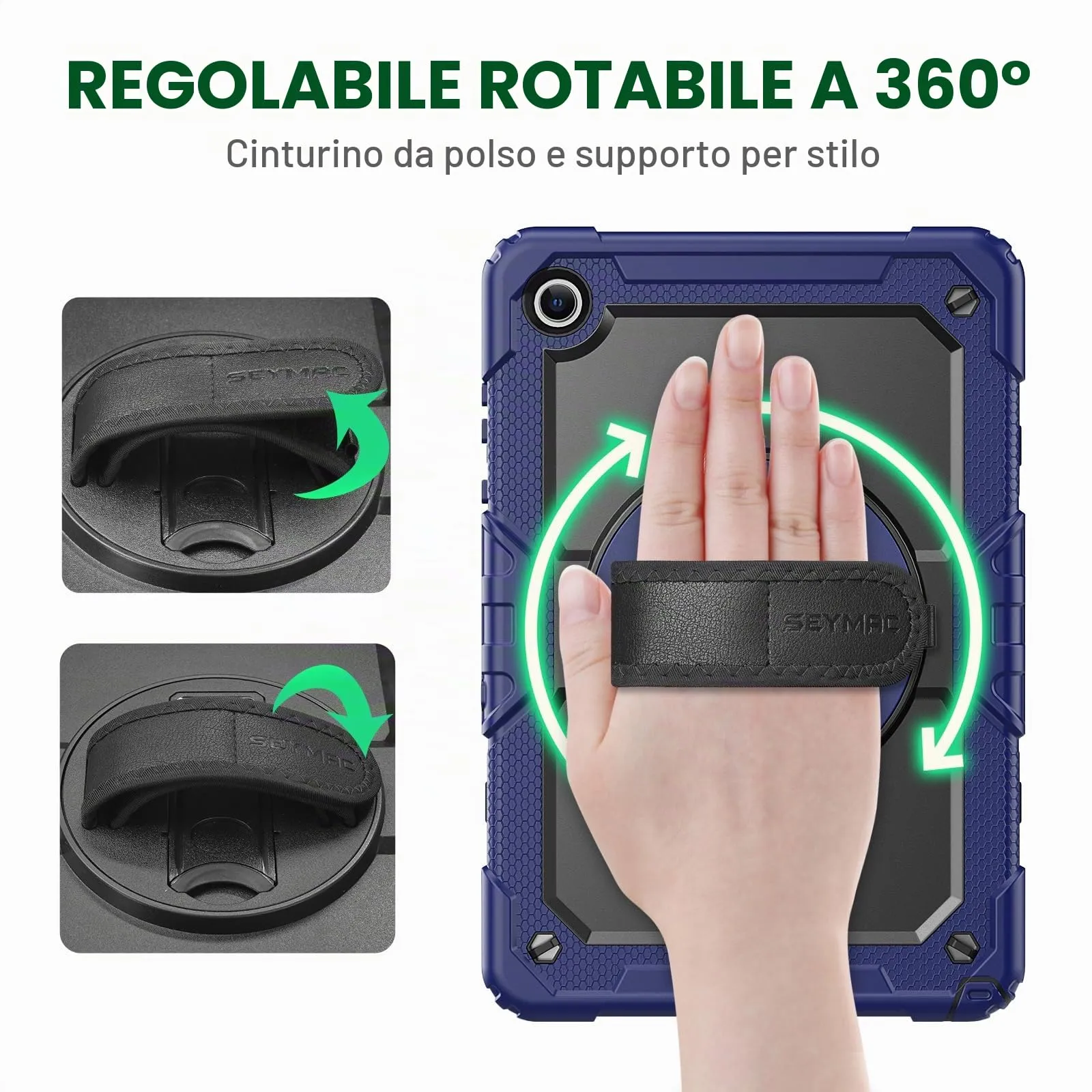 SEYMAC Cover per Samsung Galaxy Tab A11+ Plus - 11 Pollici 2025, Blu Navy - immagine 3