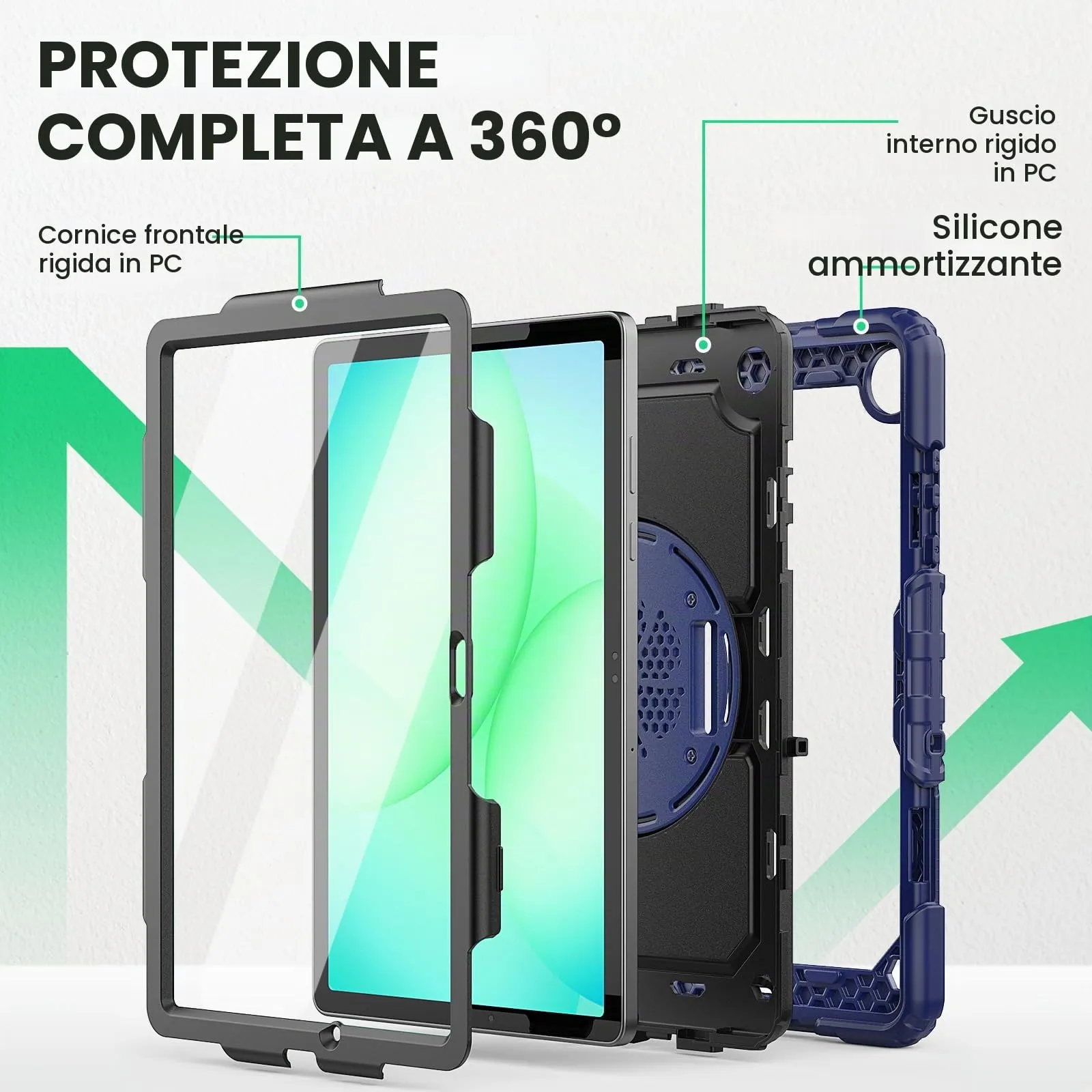 SEYMAC Cover per Samsung Galaxy Tab A11+ Plus - 11 Pollici 2025, Blu Navy - immagine 5