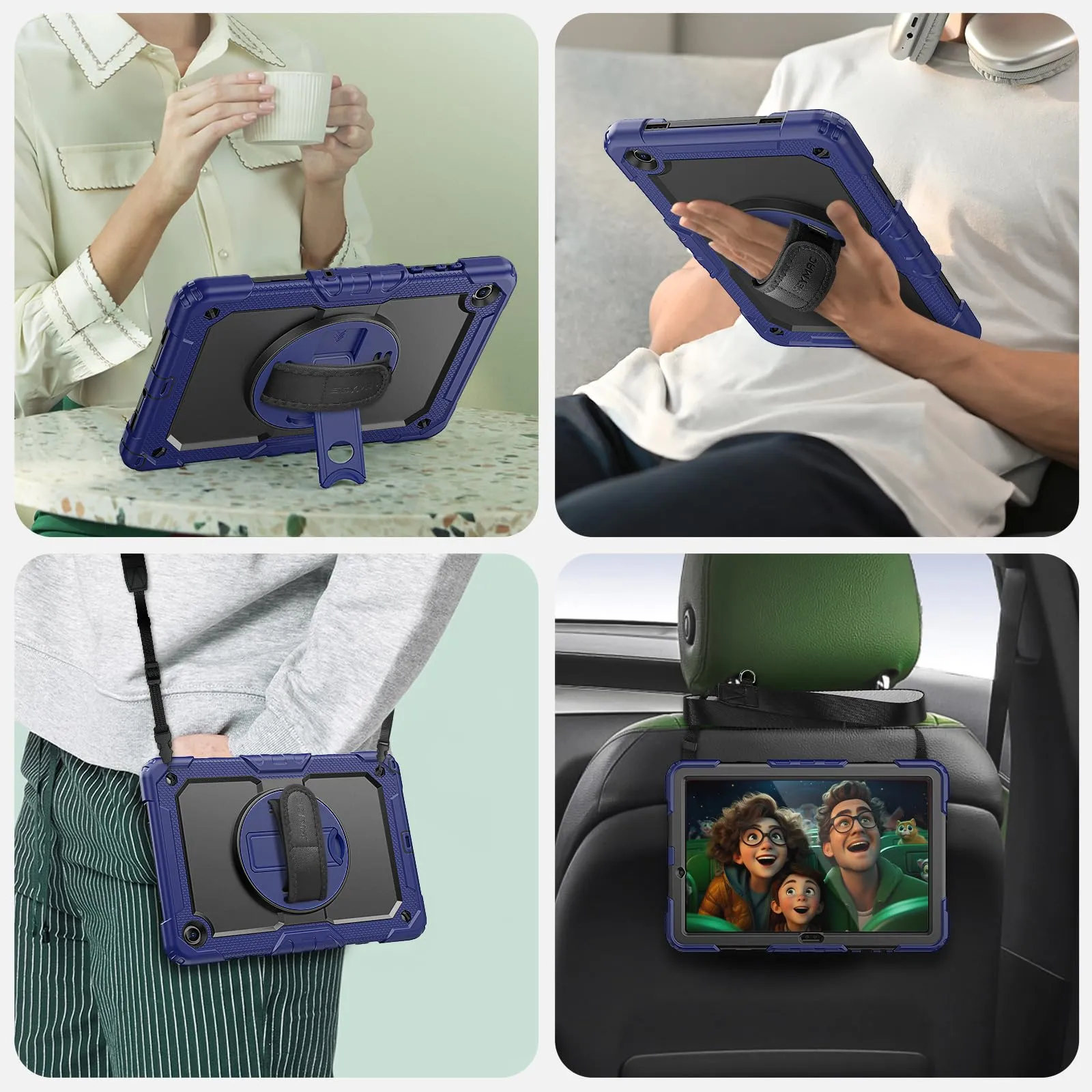 SEYMAC Cover per Samsung Galaxy Tab A11+ Plus - 11 Pollici 2025, Blu Navy - immagine 7