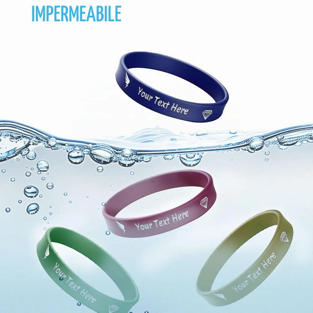 1-1000 braccialetti personalizzati in silicone, braccialetti in gomma personalizzati con testo e logo, per eventi, regali, raccolte fondi, lauree e feste - immagine 4