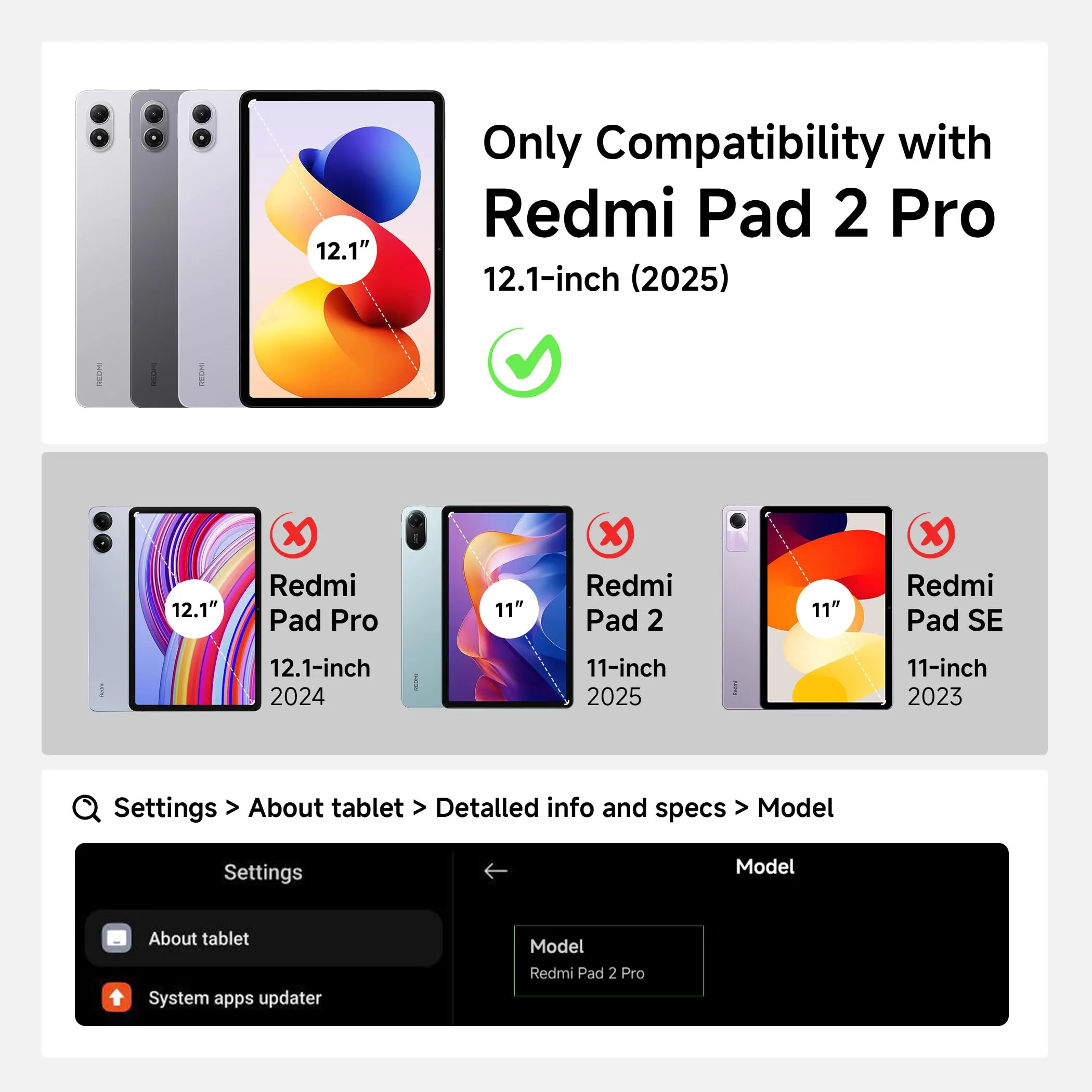 EasyAcc Cover Compatibile con Xiaomi Redmi Pad 2 Pro 12.1 Pollici 2025 - immagine 2