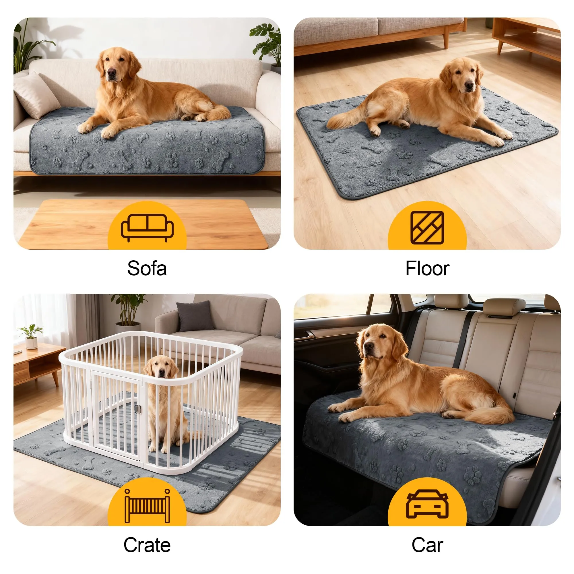 Set di 2 Tappetini Lavabili per Cuccioli, Riutilizzabili, 60 x 90 cm - immagine 5