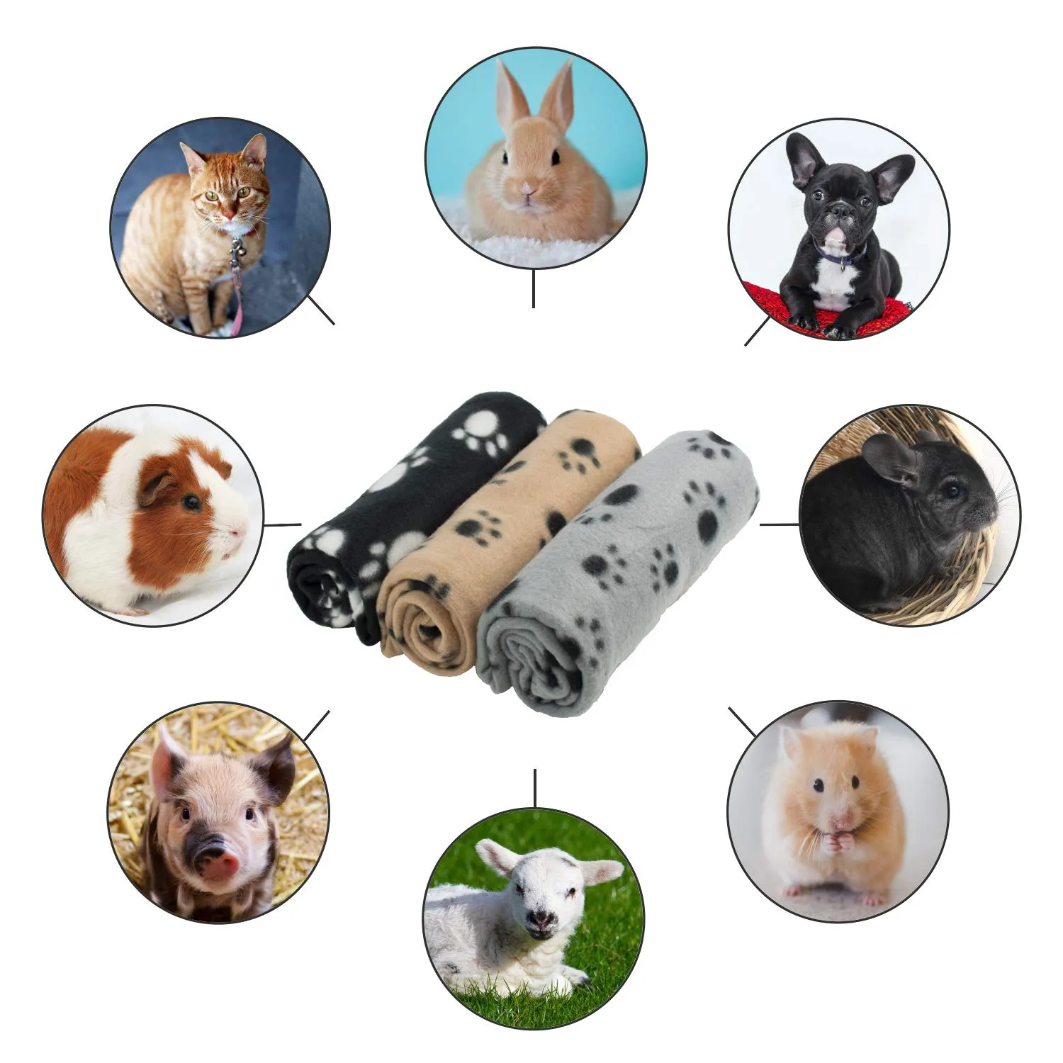 Digiflex 3 x Grandi Coperte in Morbido Pile - per Cani, Gatti, Conigli E Altri Animali Domestici - Una Buona Aggiunta al Letto del Tuo Animale 70 X 100 cm - immagine 4