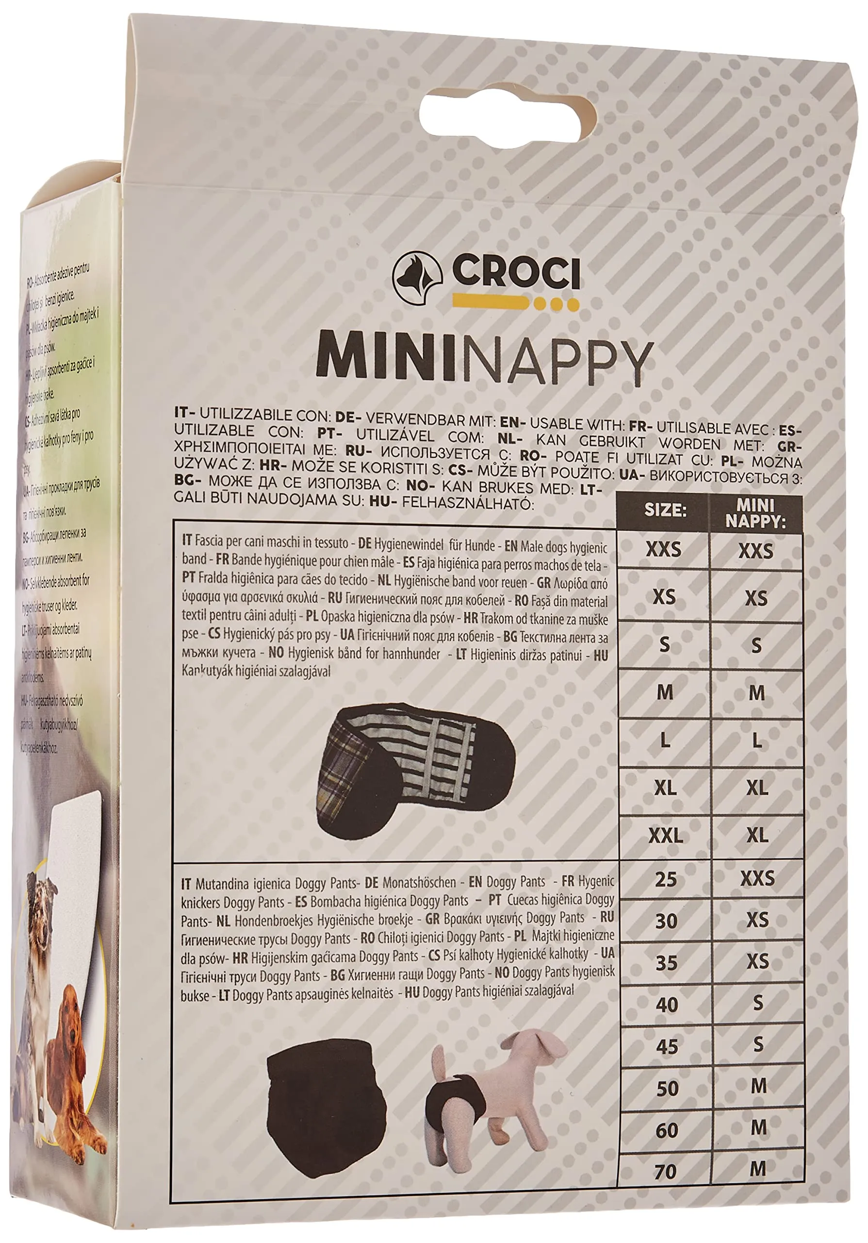 Croci Mini Nappy - Assorbenti Adesivi per Mutandine Igieniche per Cani Taglia L/13x17 CM, 15 PZ - immagine 3