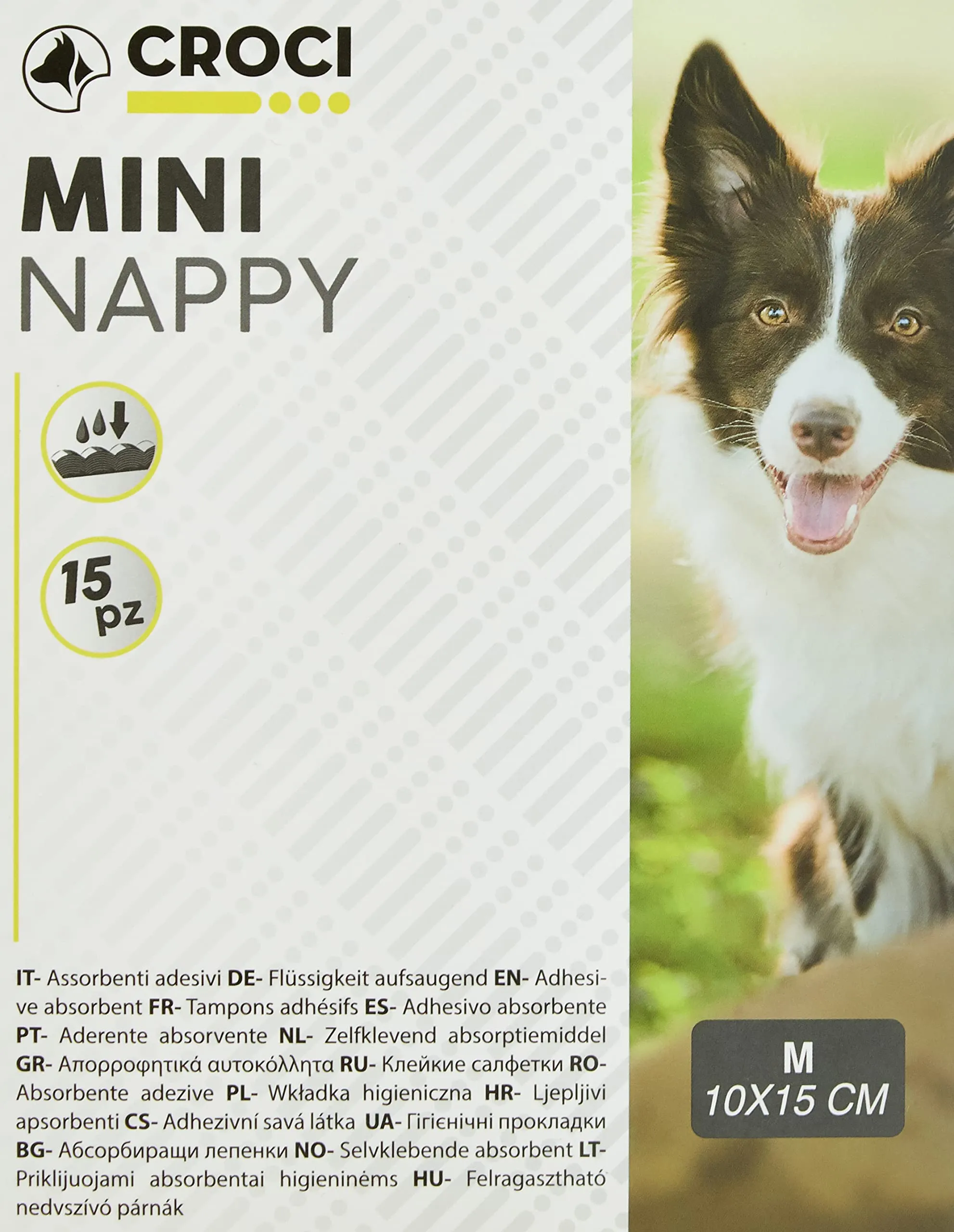 Croci Mini Nappy - Assorbenti Adesivi per Mutandine Igieniche per Cani Taglia M/10x15 CM, 15 PZ - immagine 3