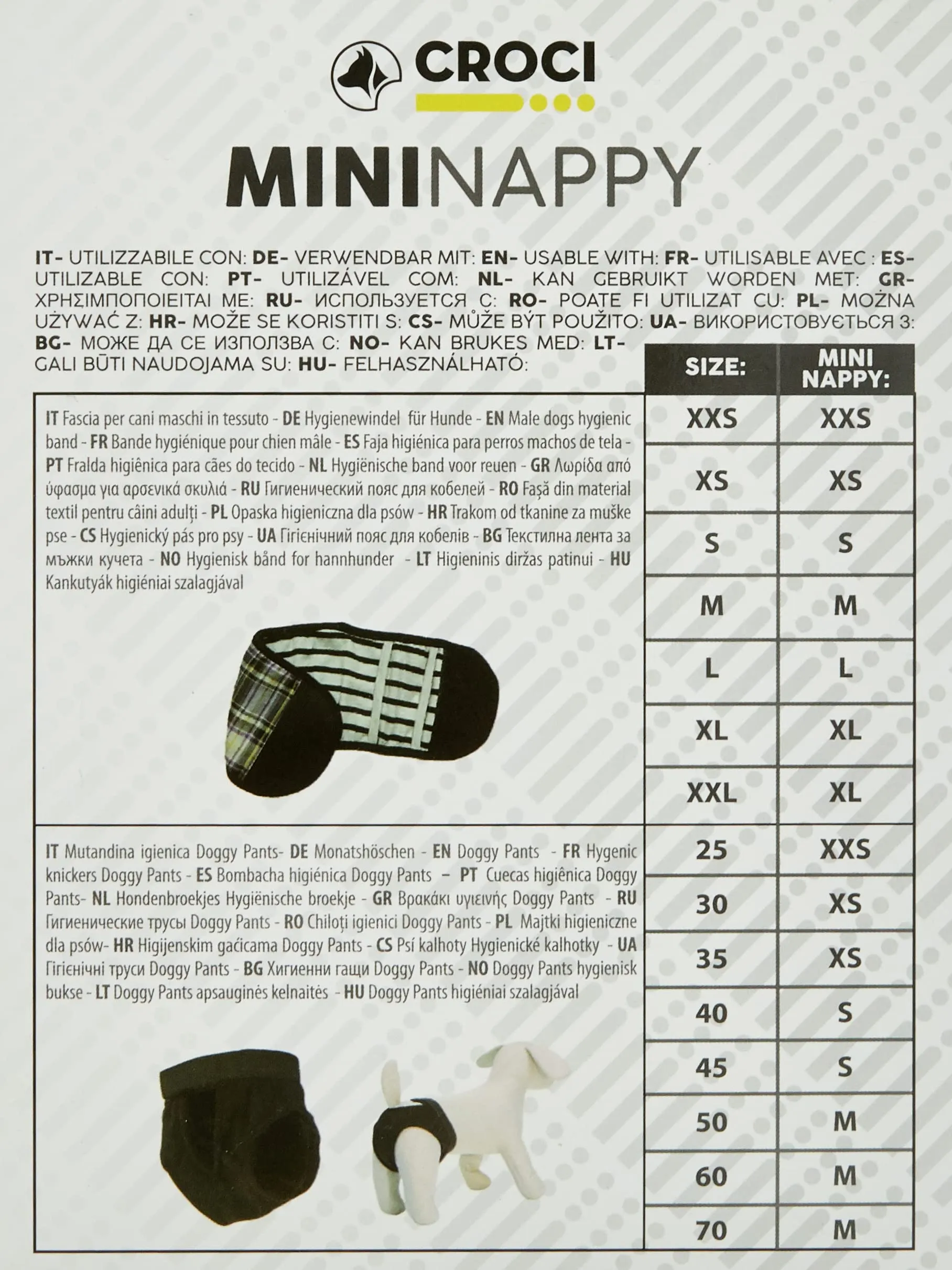 Croci Mini Nappy - Assorbenti Adesivi per Mutandine Igieniche per Cani Taglia M/10x15 CM, 15 PZ - immagine 4