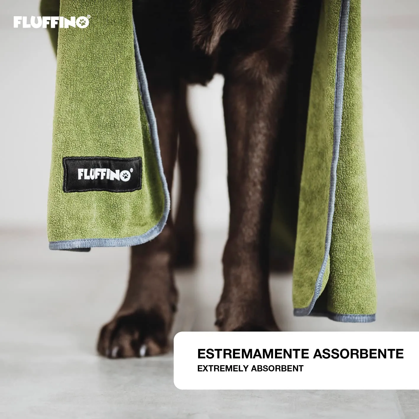 FLUFFINO® Set di 2 Asciugamani per Cani 120 x 70 cm per Cani di Taglia Media e Grande, Estremamente assorbenti e Morbidi | Lavabili a 60°C, Asciugamano in Microfibra ad Asciugatura Rapida - immagine 2