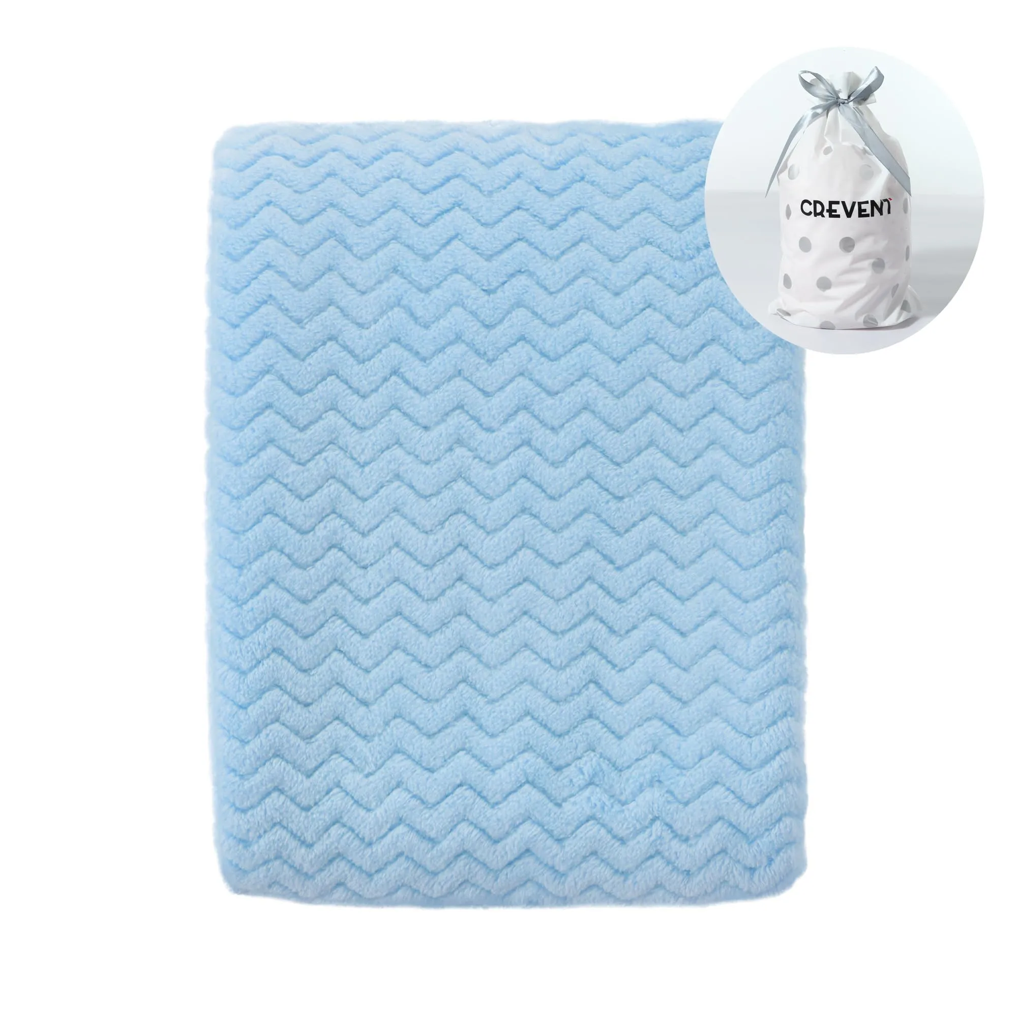 CREVENT 30 x 40 cm - Coperta per bambini, calda e morbida, per bambini, motivo: teschio, blu - immagine 1