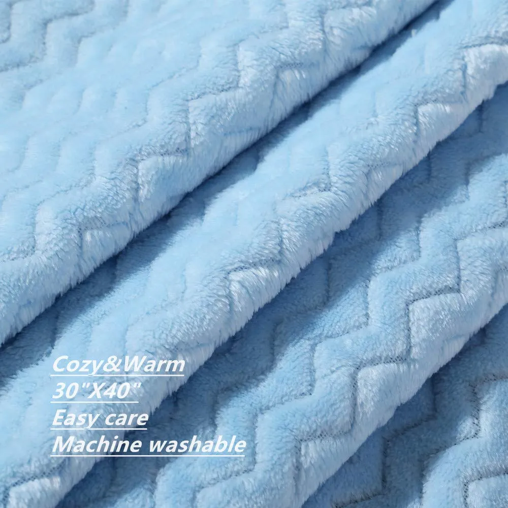 CREVENT 30 x 40 cm - Coperta per bambini, calda e morbida, per bambini, motivo: teschio, blu - immagine 4