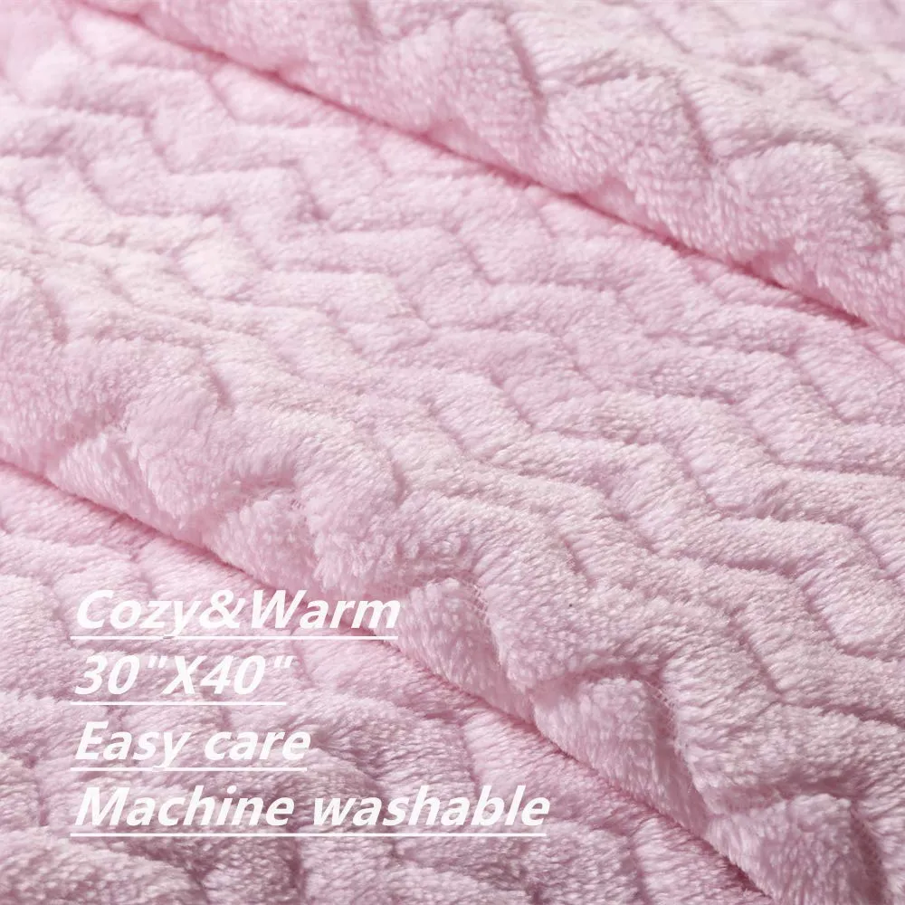 CREVENT Luce Cozy Peluche Fluffy Warm Fleece Passeggino Coperta per i ragazzi e la ragazza Infante Bambino Culla Culla Passeggino (75cmX100cm Wave Baby Pink) - immagine 3