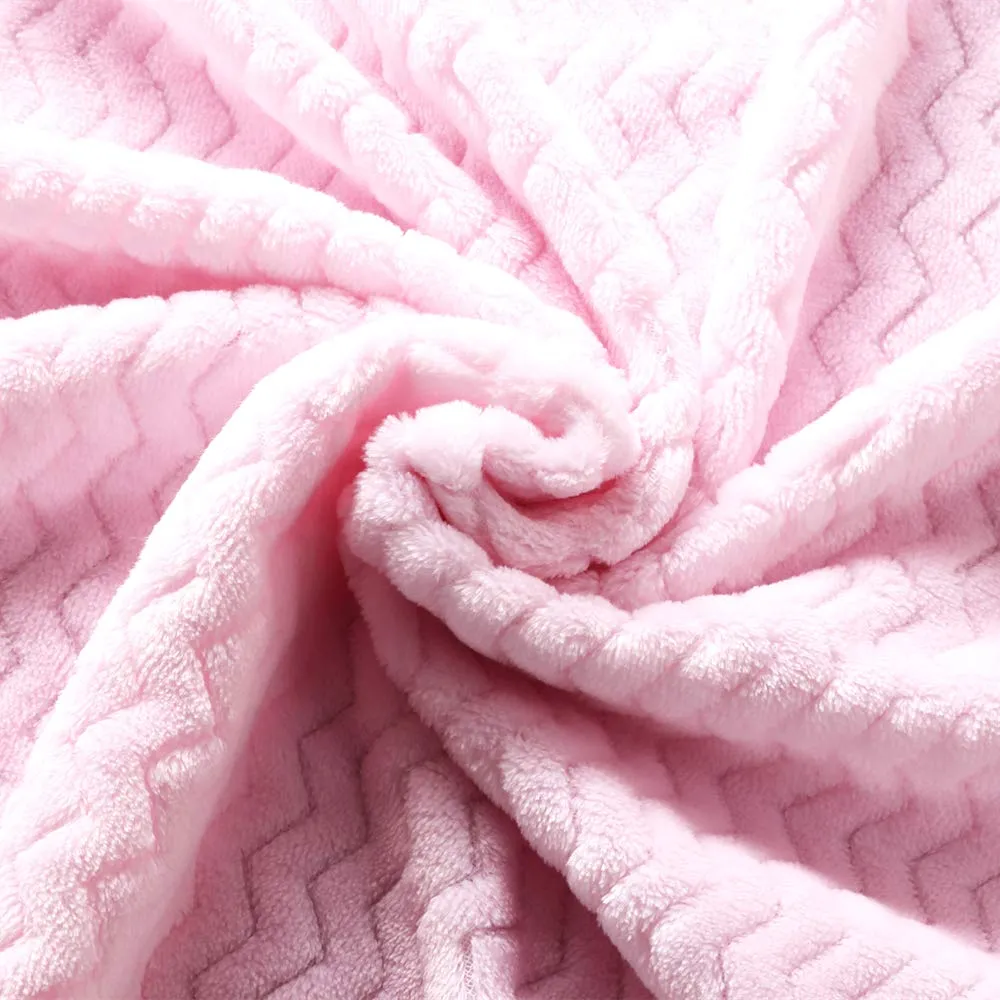 CREVENT Luce Cozy Peluche Fluffy Warm Fleece Passeggino Coperta per i ragazzi e la ragazza Infante Bambino Culla Culla Passeggino (75cmX100cm Wave Baby Pink) - immagine 4