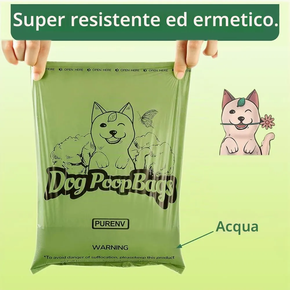 PURENV Biodegradabili Sacchetti Cane, 270 Sacchetti Extra Spesso a Prova di perdite, Sacchetti Cane Fatti da Miscela di Amido di Mais - immagine 5