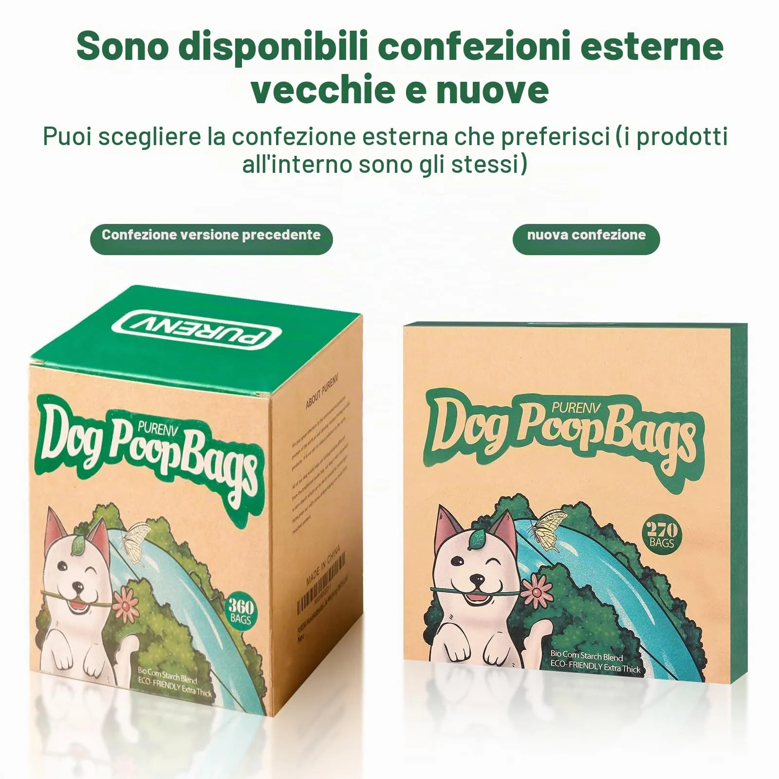 PURENV Biodegradabili Sacchetti Cane, 270 Sacchetti Extra Spesso a Prova di perdite, Sacchetti Cane Fatti da Miscela di Amido di Mais - immagine 8