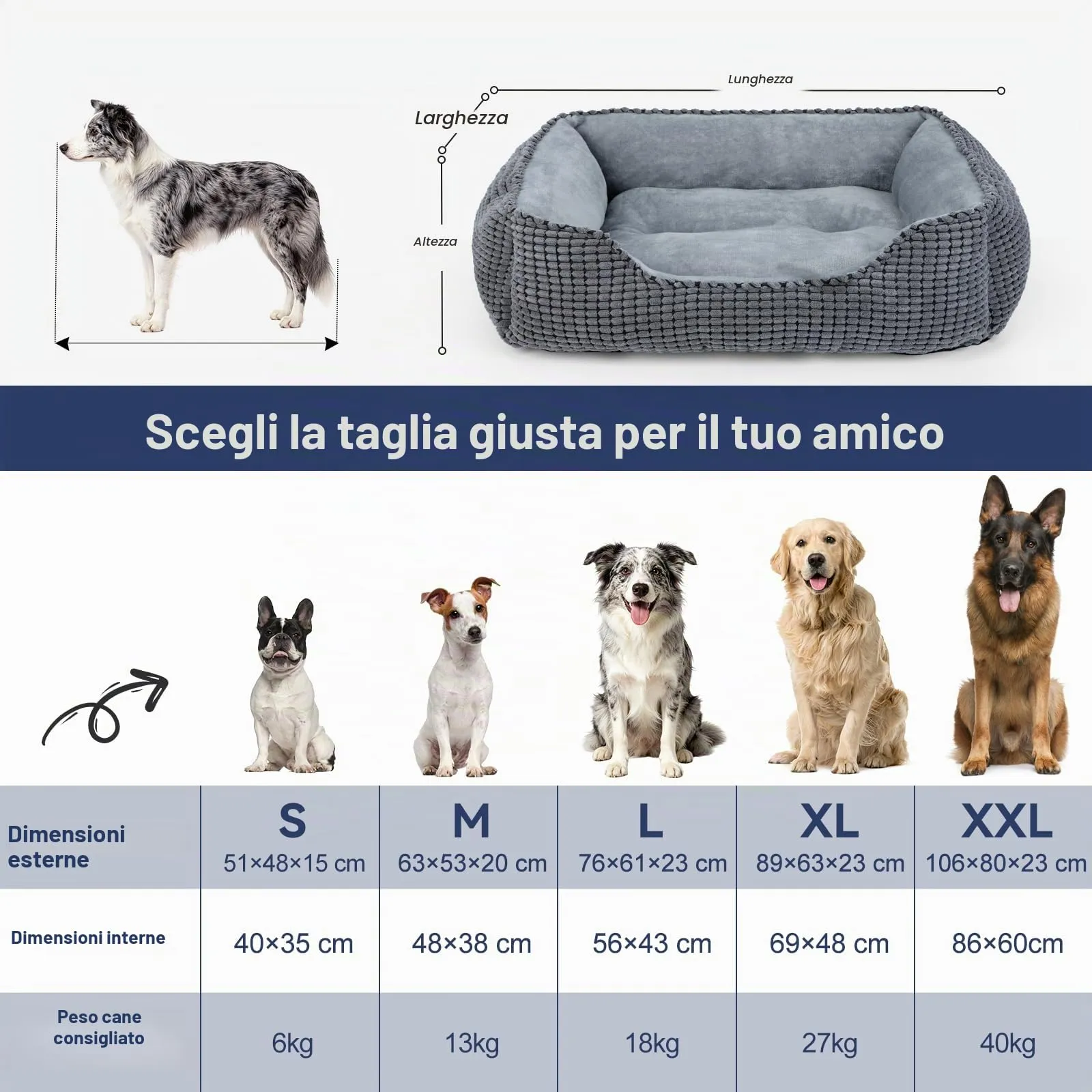 JOEJOY Cuccia Cane Interno Piccola, Cuccia per Cani Lavabile, 51x48x15cm - immagine 7