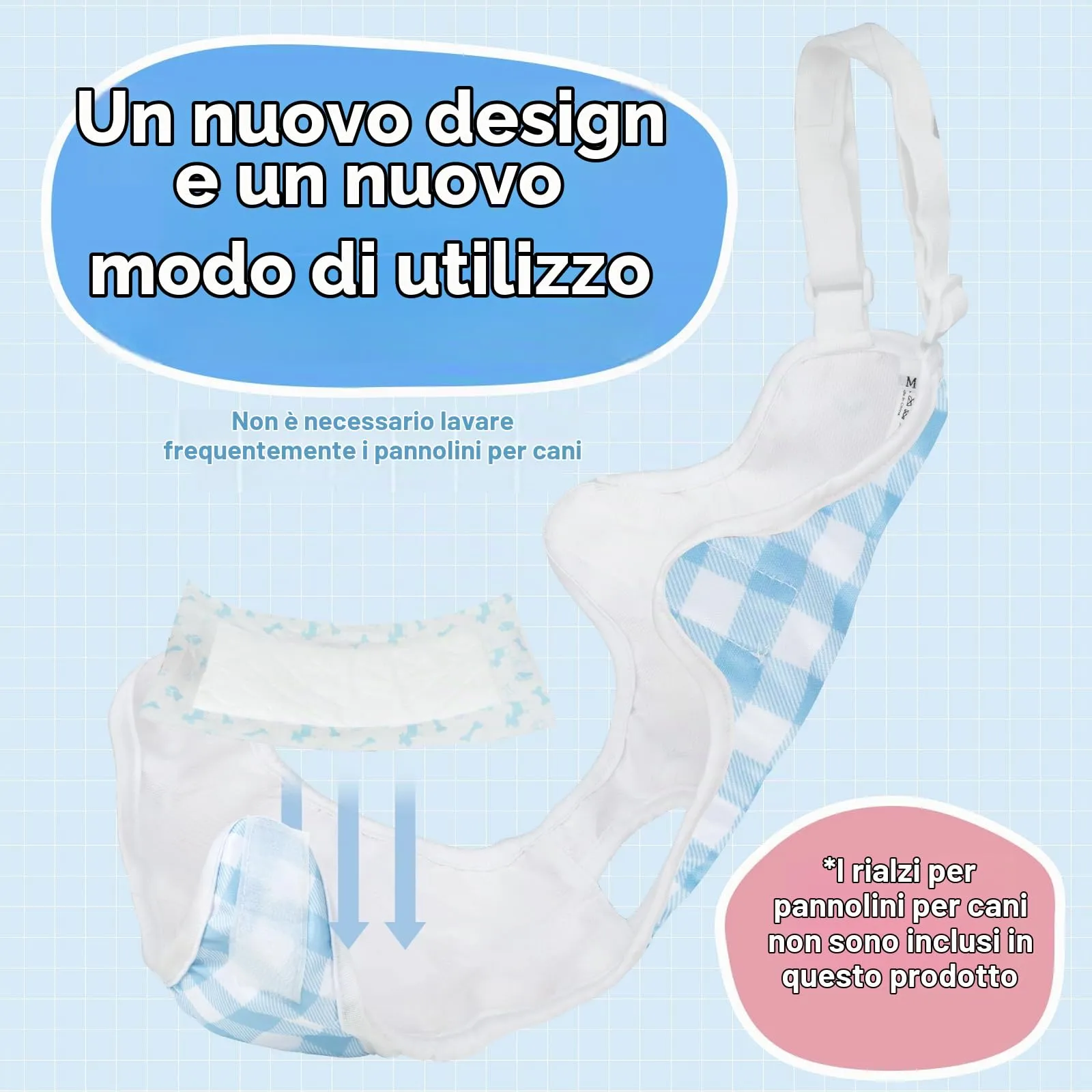 MICOOYO Confezione da 3 Pantaloni per Cani, Pannolini Riutilizzabili Lavabili per Cani Femminili con Sospensori Regolabili, Pantaloni Igienici Lavabili per Cani Femminili, Gatti e Cuccioli - immagine 3
