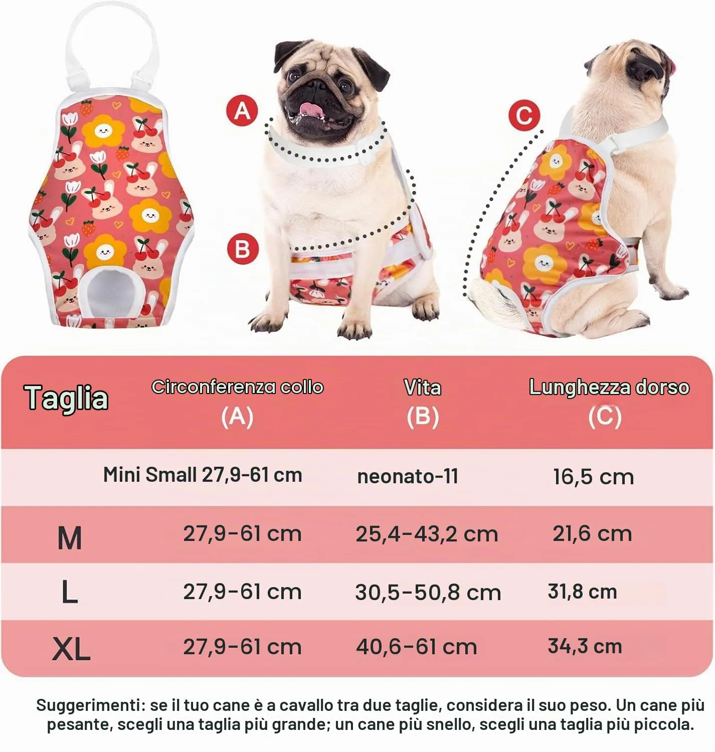 MICOOYO Mutandine per il ciclo del cane confezione da 3, pannolini riutilizzabili per cani femmine con bretelle regolabili, mutandine igieniche lavabili per cani femmine, gatti, cuccioli (Animals, S) - immagine 2