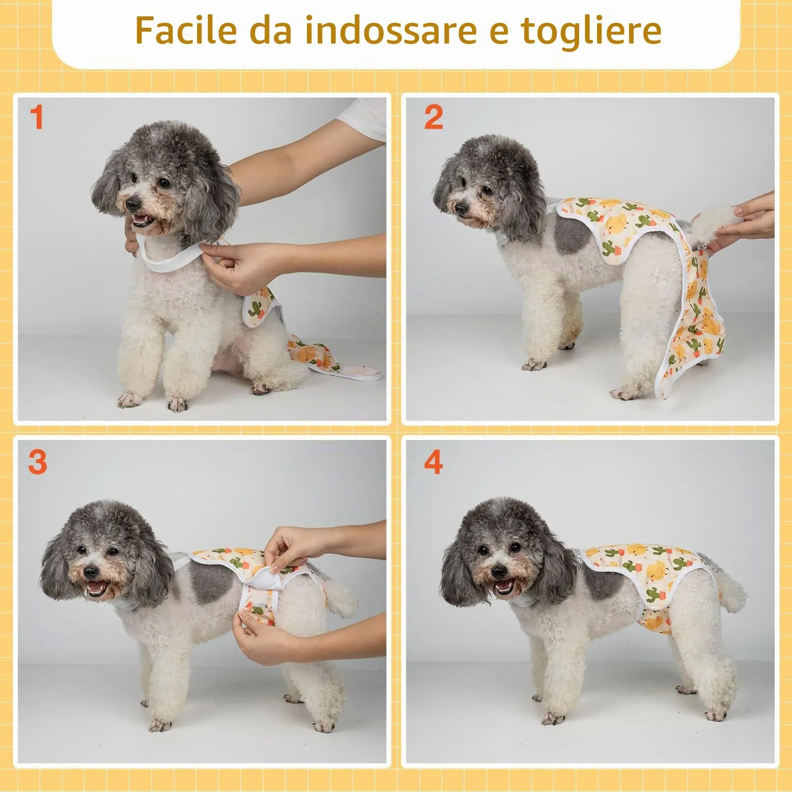 MICOOYO Mutandine per il ciclo del cane confezione da 3, pannolini riutilizzabili per cani femmine con bretelle regolabili, mutandine igieniche lavabili per cani femmine, gatti, cuccioli (Animals, L) - immagine 5