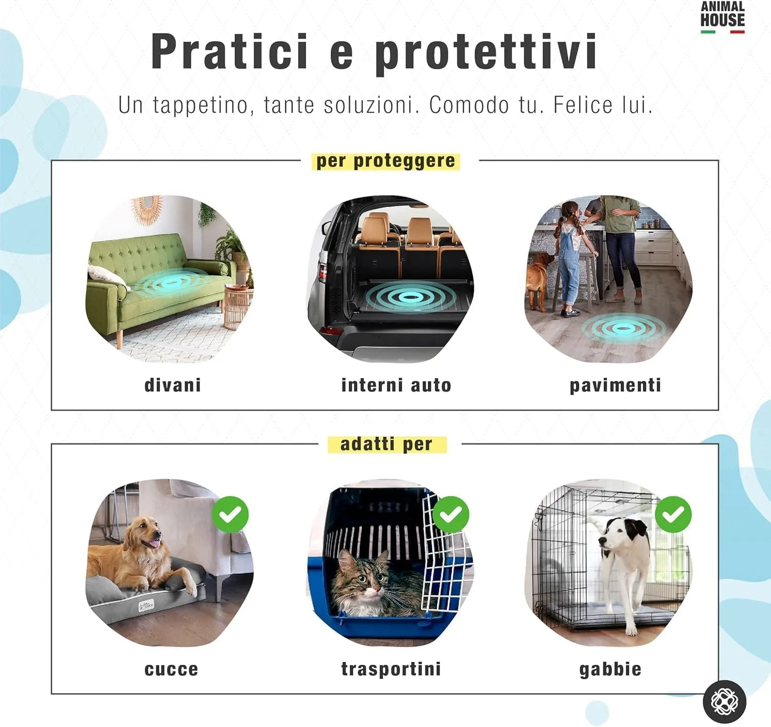 Animal House 40PZ Tappetini Igienici Assorbenti, 60x90 cm, 40 - immagine 6