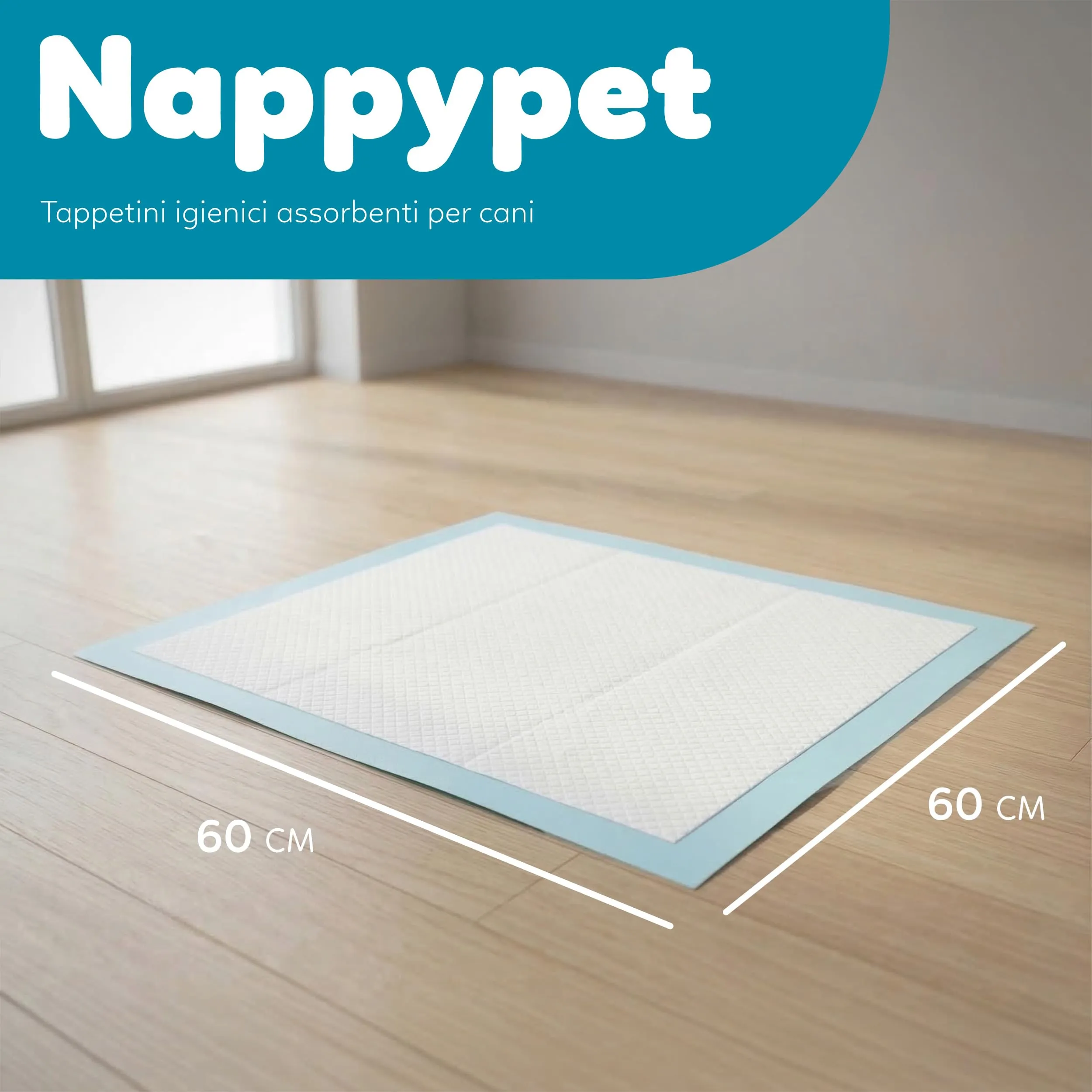 AQPET Tappetini Igienici Assorbenti per Cani e Cuccioli 60x60 cm, 100 Pezzi - immagine 2