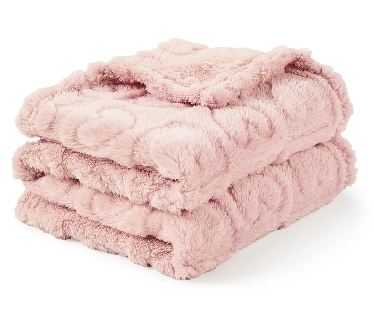 CREVENT Coperta per neonati, 76 x 102 cm, accogliente, morbida, calda, Sherpa, per ragazze e ragazzi, neonato, per neonati, baby shower, cuore rosa - immagine 3