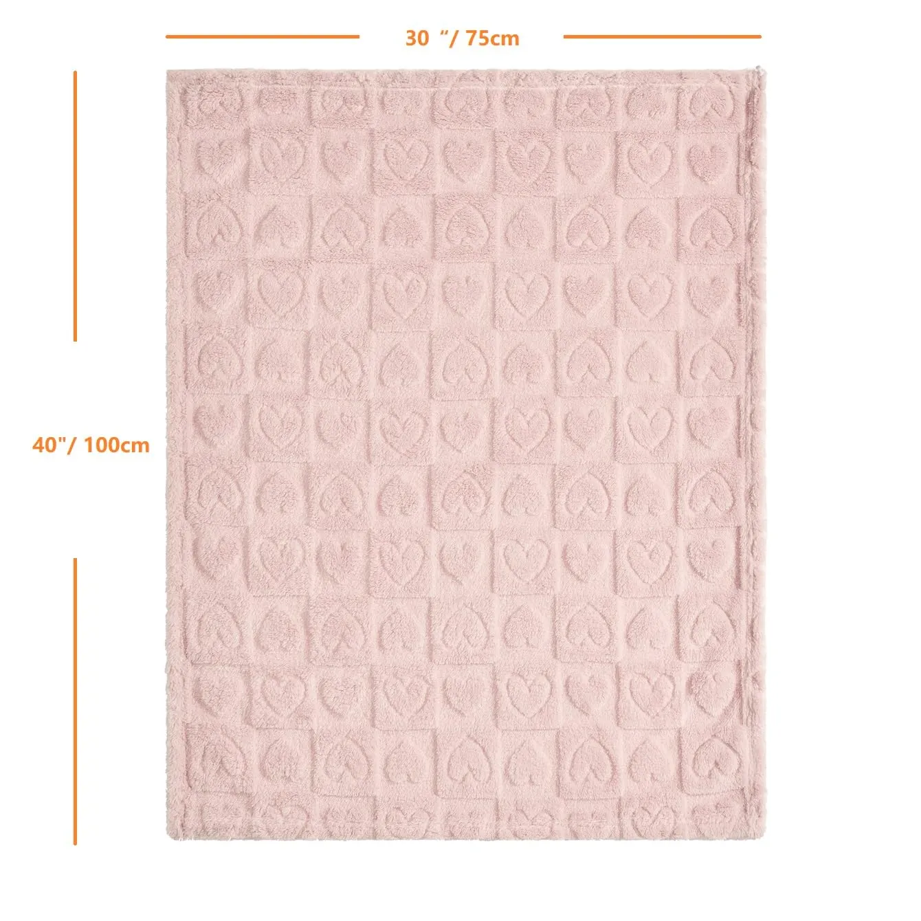 CREVENT Coperta per neonati, 76 x 102 cm, accogliente, morbida, calda, Sherpa, per ragazze e ragazzi, neonato, per neonati, baby shower, cuore rosa - immagine 5