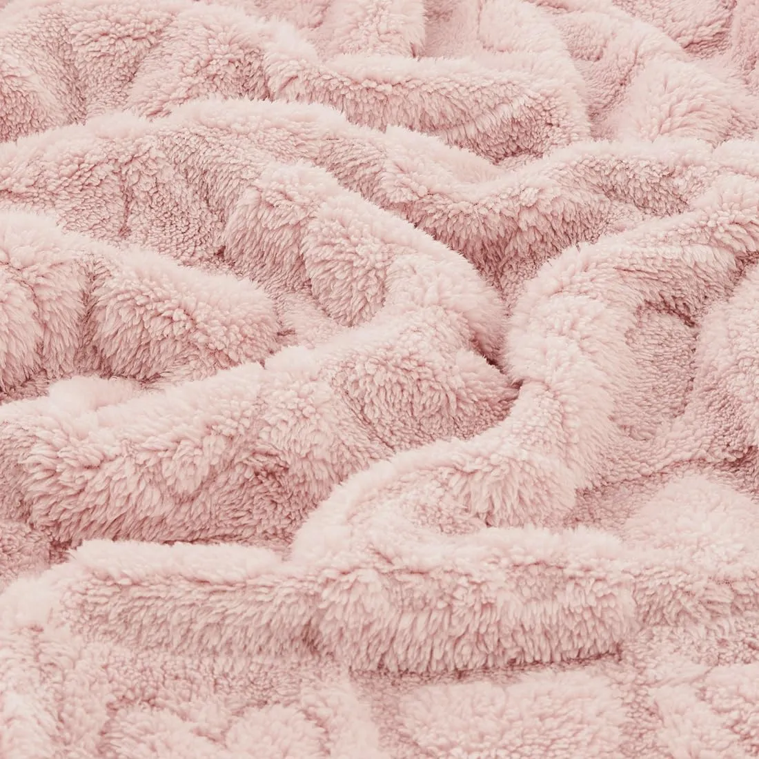 CREVENT Coperta per neonati, 76 x 102 cm, accogliente, morbida, calda, Sherpa, per ragazze e ragazzi, neonato, per neonati, baby shower, cuore rosa - immagine 6
