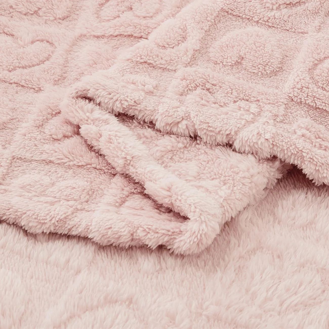 CREVENT Coperta per neonati, 76 x 102 cm, accogliente, morbida, calda, Sherpa, per ragazze e ragazzi, neonato, per neonati, baby shower, cuore rosa - immagine 7