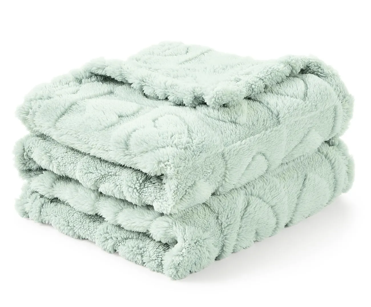 CREVENT Coperta per bambini in sherpa, 75 x 100 cm, morbida e calda, per bambine e ragazzi, essenziale per neonati, regalo per baby shower, cuore verde - immagine 3