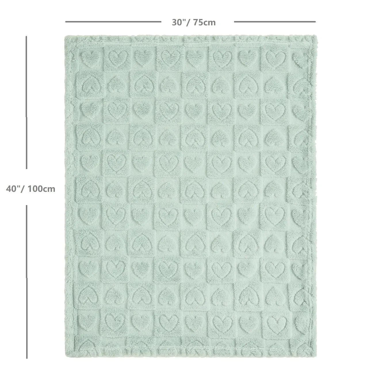 CREVENT Coperta per bambini in sherpa, 75 x 100 cm, morbida e calda, per bambine e ragazzi, essenziale per neonati, regalo per baby shower, cuore verde - immagine 5