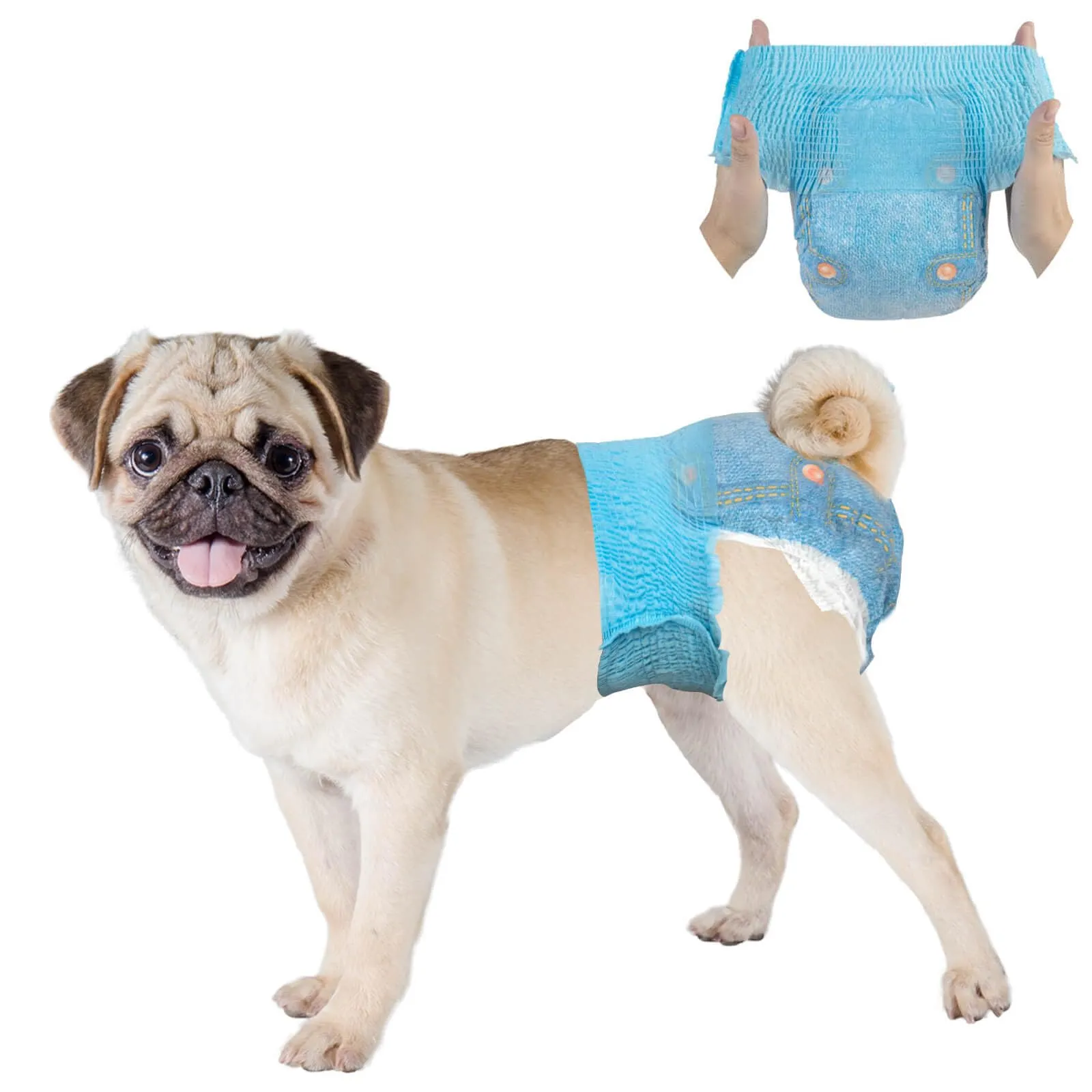 DONO Pannolini Cani Femmine, 40 pezzi, mutandine mestruali per cani con elastico in vita, pannolini pull-up Dogie, super assorbenti, S (26-46 cm) - immagine 1