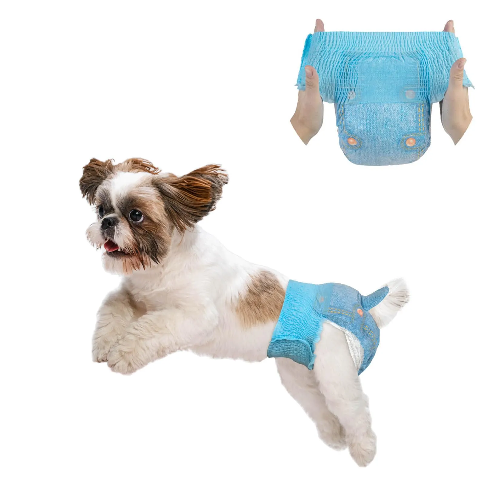 DONO Pannolini Cani Femmine, 10 pezzi, mutandine mestruali per cani con elastico in vita, pannolini pull-up Dogie, super assorbenti, XS (22-40 cm) - immagine 1