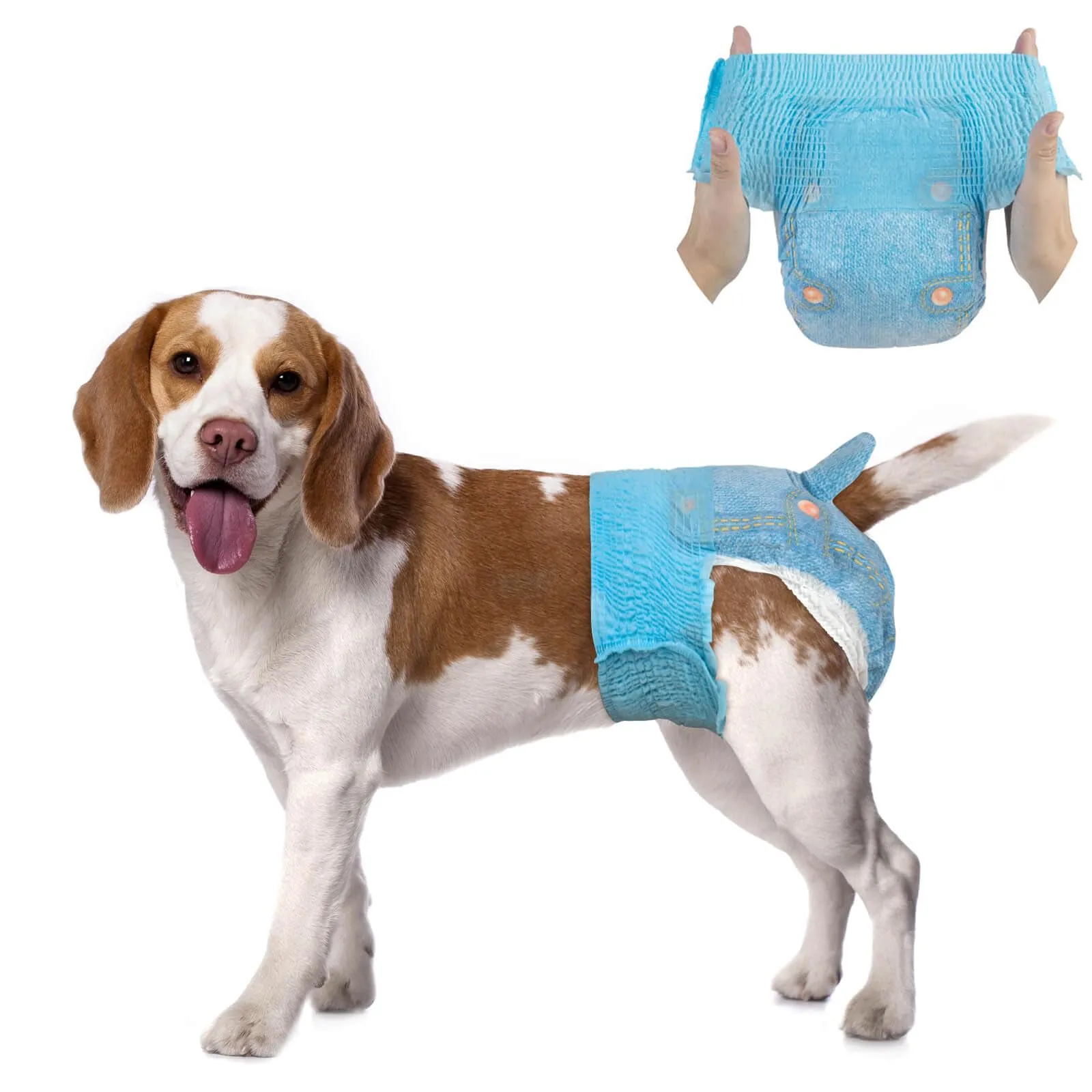 DONO Pannolini Cani Femmine, 10 pezzi, mutandine mestruali per cani con elastico in vita, pannolini pull-up Dogie, super assorbenti, M (30-50 cm) - immagine 1