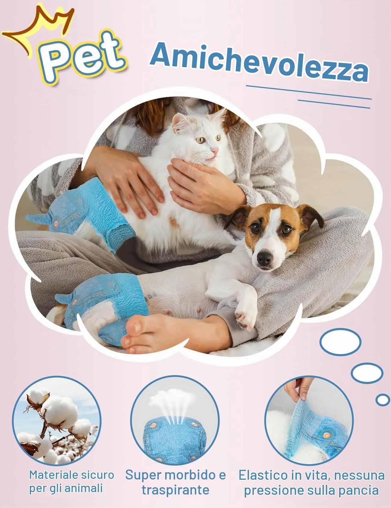 DONO Pannolini Cani Femmine, 10 pezzi, mutandine mestruali per cani con elastico in vita, pannolini pull-up Dogie, super assorbenti, S (26-46 cm) - immagine 5