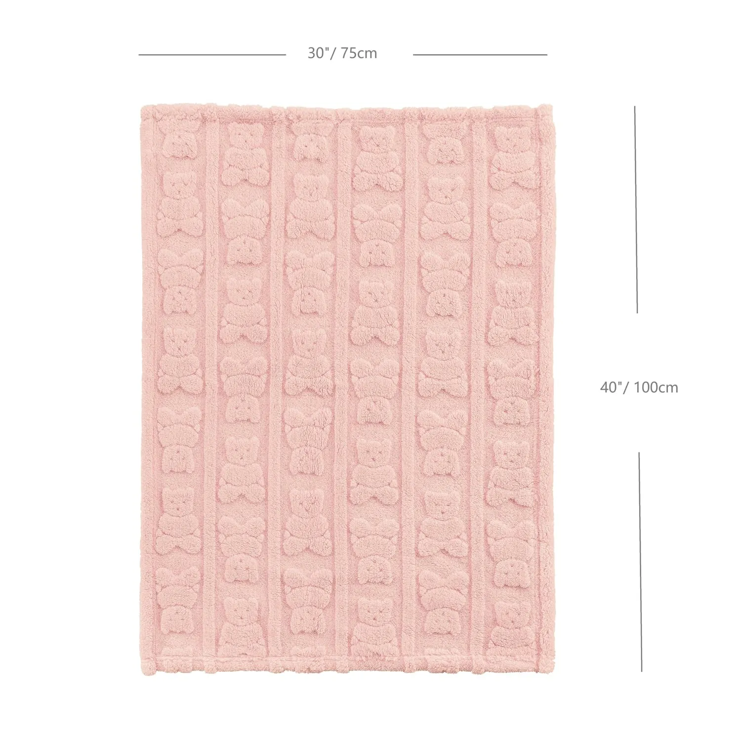 CREVENT Coperta morbida e calda in sherpa per bambine e ragazzi, essenziale per neonati, regalo per baby shower, 75 x 100 cm, orsetto rosa - immagine 7