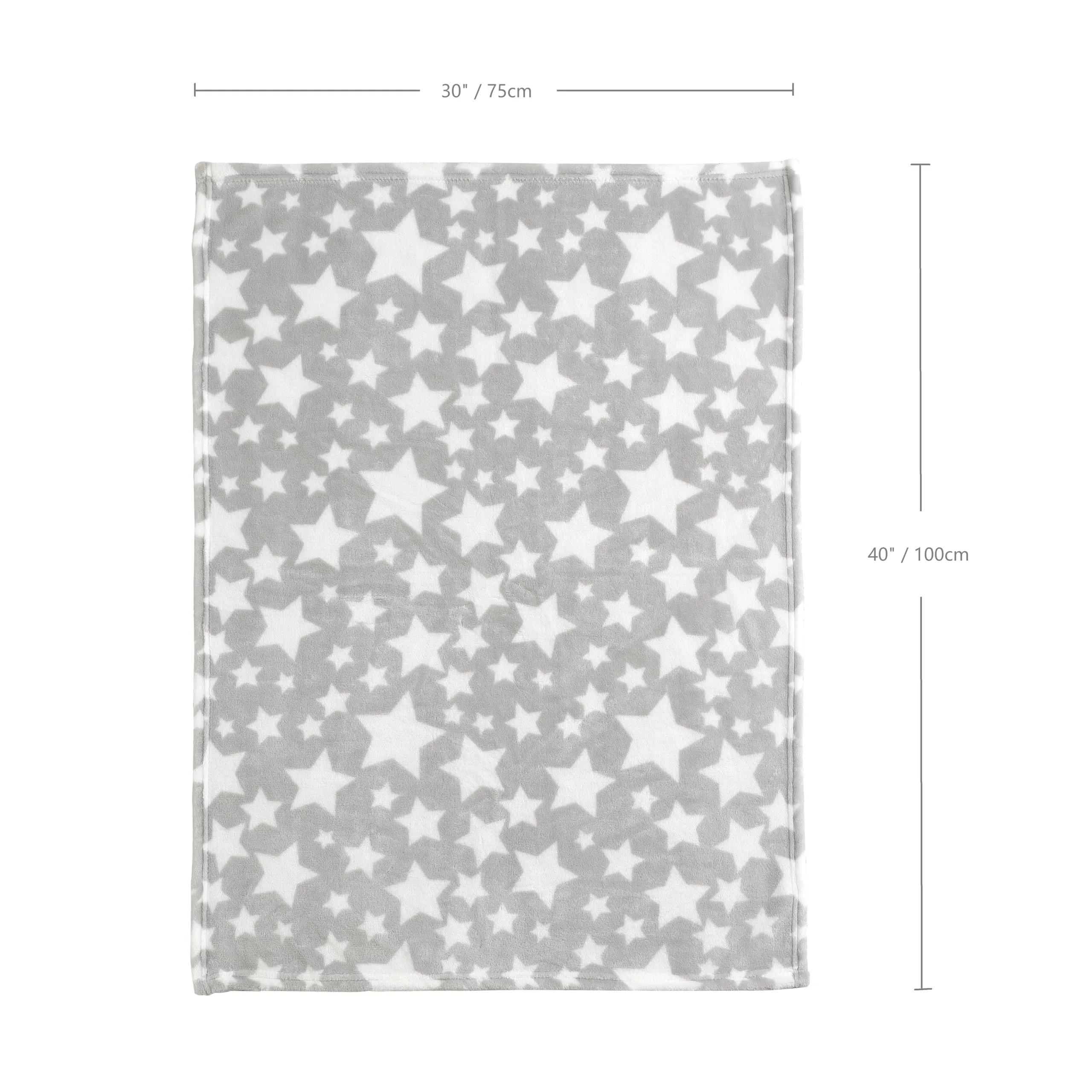 CREVENT Accogliente coperta in pile morbido e caldo per ragazze e ragazzi, essenziale per neonati, regalo per baby shower, colore grigio stella, 75 x 100 cm - immagine 2