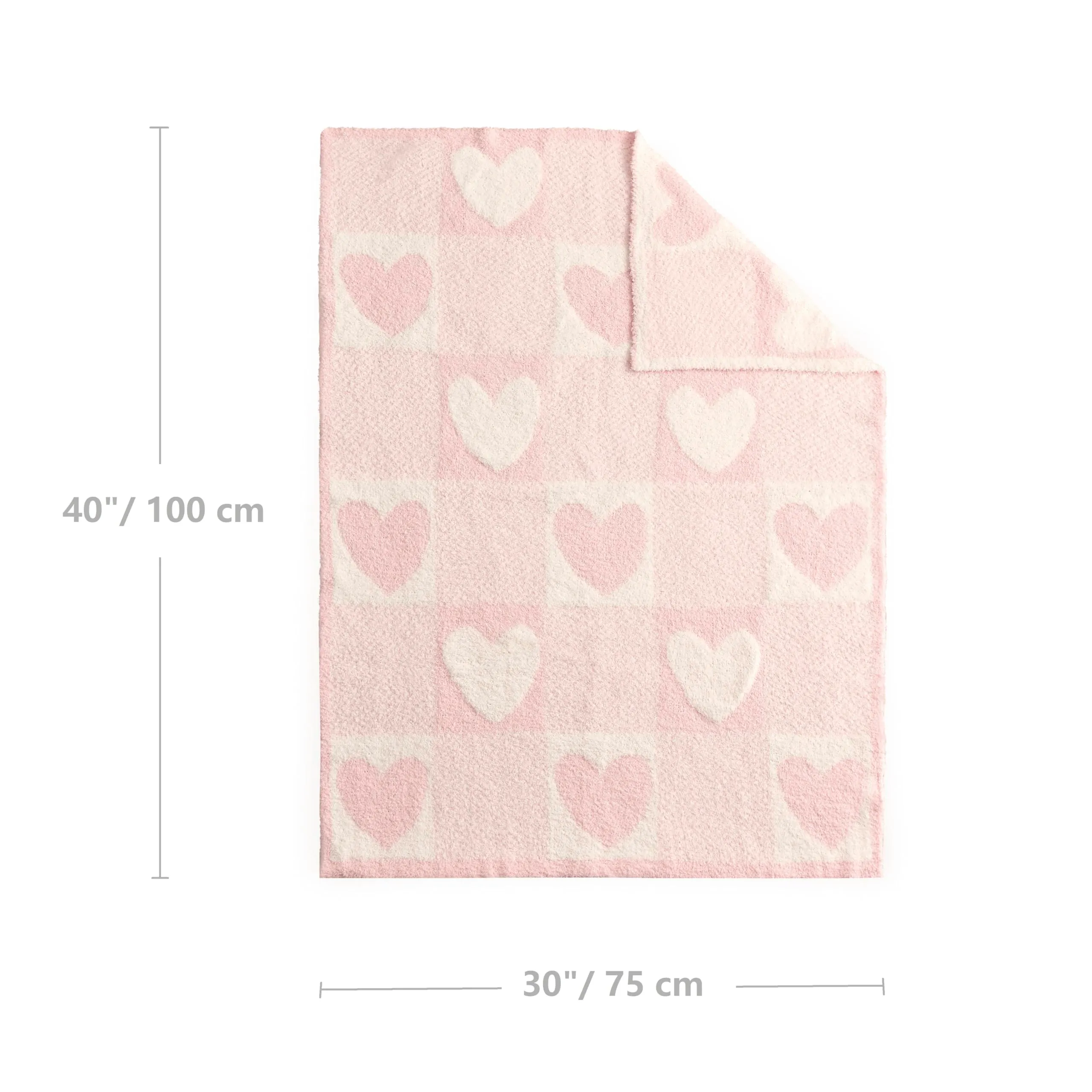 CREVENT Accogliente morbida e calda coperta per bambini in ciniglia per ragazze e ragazzi, essenziali per neonati, regalo di ricevimento – amore cuore 75 x 100 cm - immagine 5