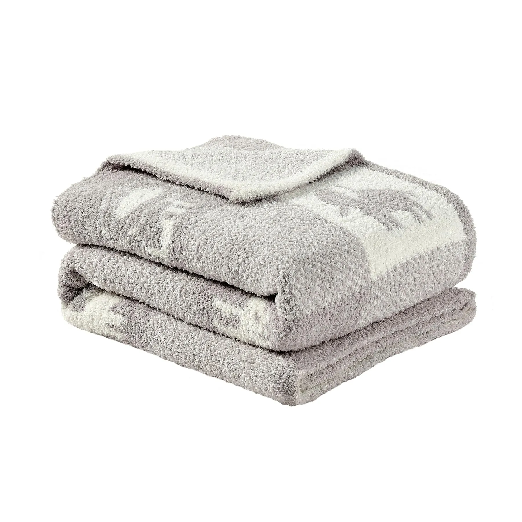 CREVENT Coperta in ciniglia morbida e calda da 30 x 40 pollici per bambine e bambini, essenziale per neonati, regalo per baby shower, colore grigio animale, 75 x 100 cm - immagine 6