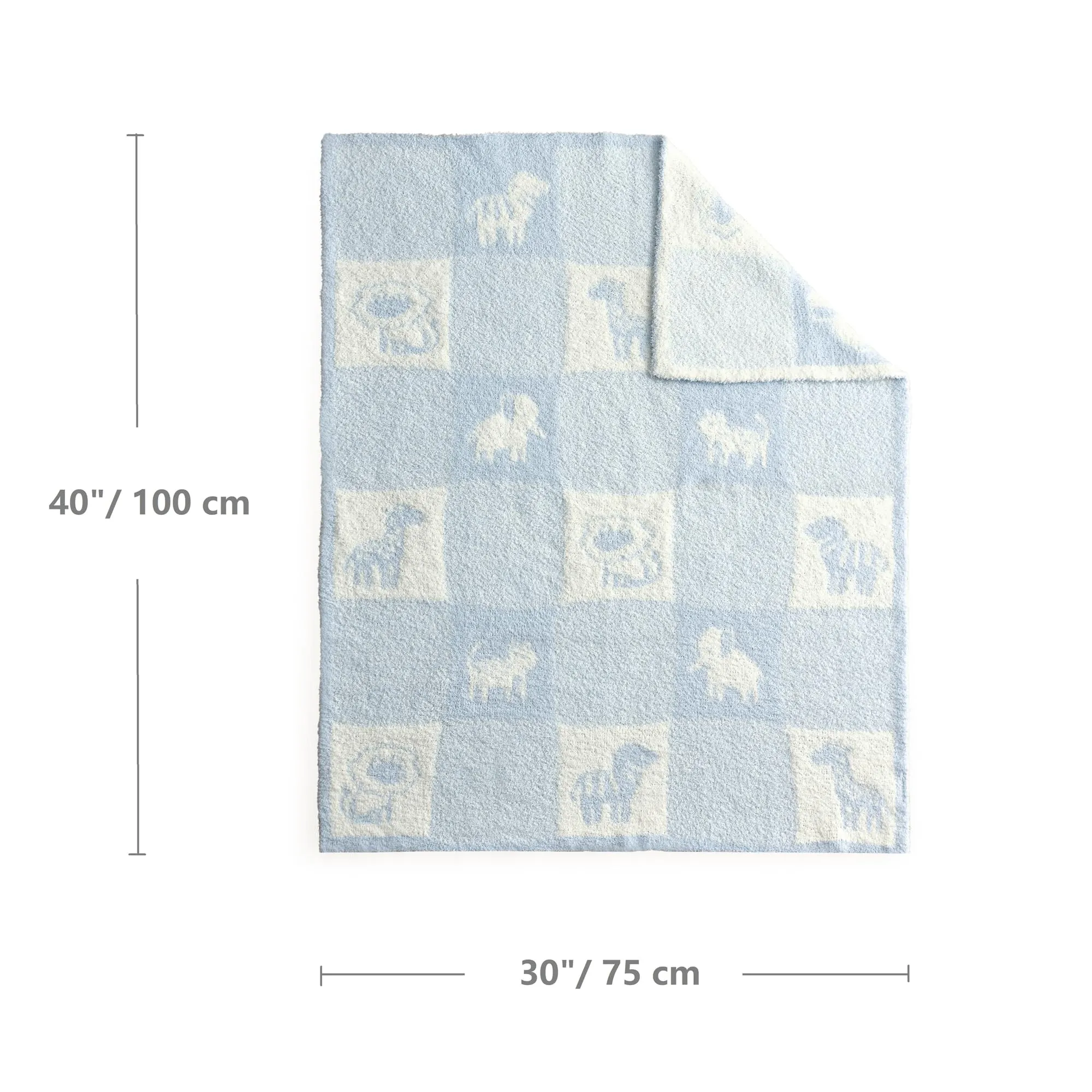 CREVENT Coperta morbida e calda in ciniglia per bambine e ragazzi, essenziale per neonati, regalo per baby shower, 75 x 100 cm, colore blu - immagine 5