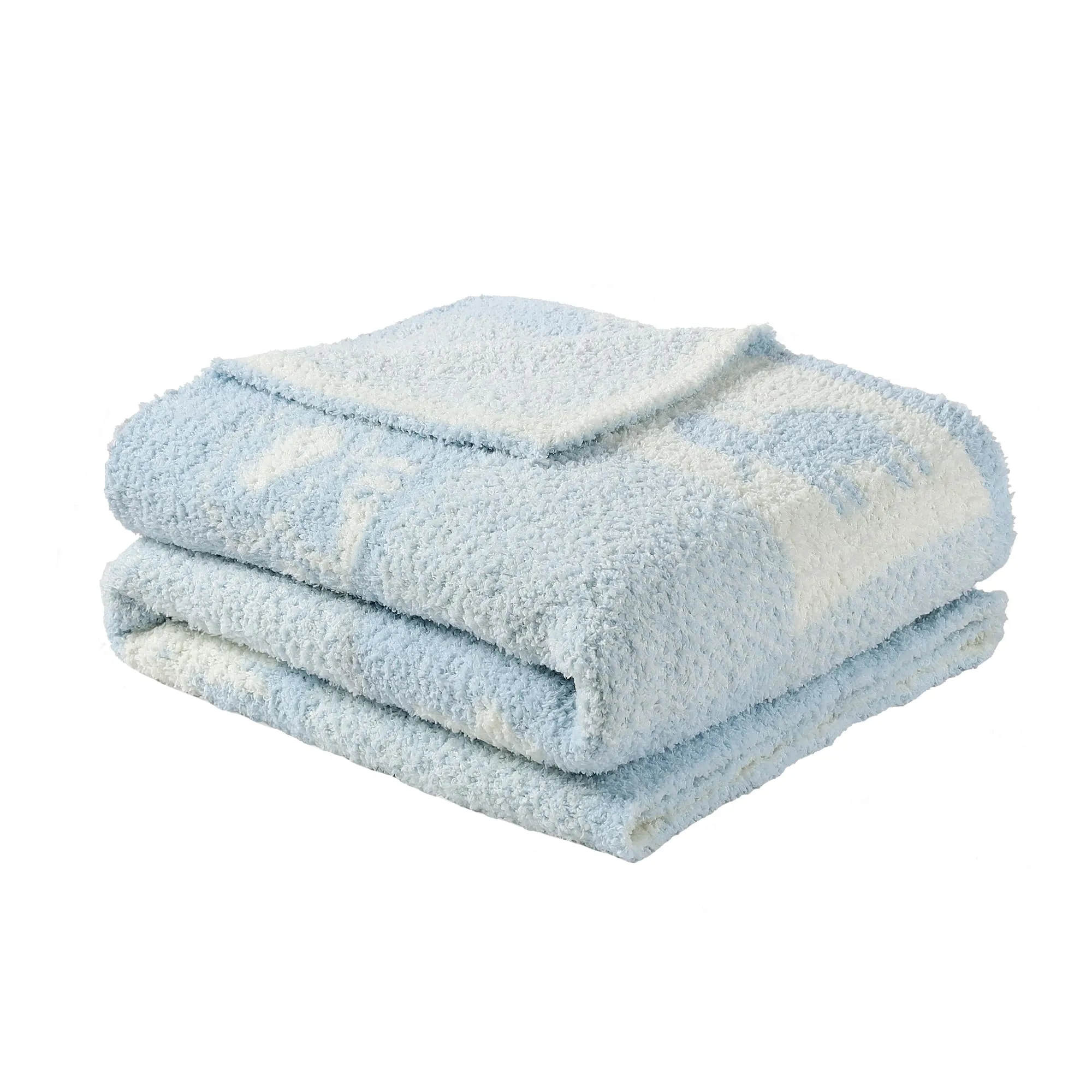 CREVENT Coperta morbida e calda in ciniglia per bambine e ragazzi, essenziale per neonati, regalo per baby shower, 75 x 100 cm, colore blu - immagine 6