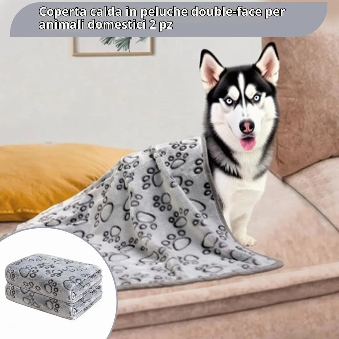 2 Pezzi Coperta Per Cani E Gatti In Flanella Antipelo, Ultra Morbida, Misure 60X40 cm, Coperta Cane E Gatto Calde E Lavabili, Ideali Per Tutte Le Stagioni - immagine 4