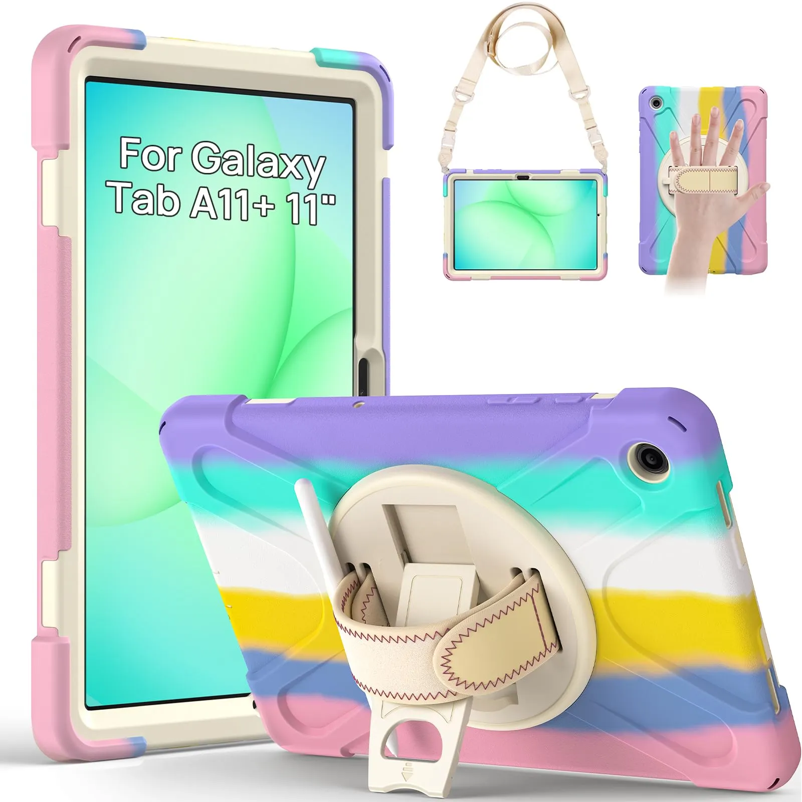 Gerutek Cover per Samsung Galaxy Tab A11+ / A11 Plus 11 Pollici, Arcobaleno - immagine 1